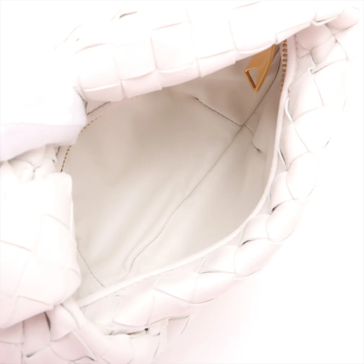 Intrecciato Mini Jodie Leather Handbag, White — view 7