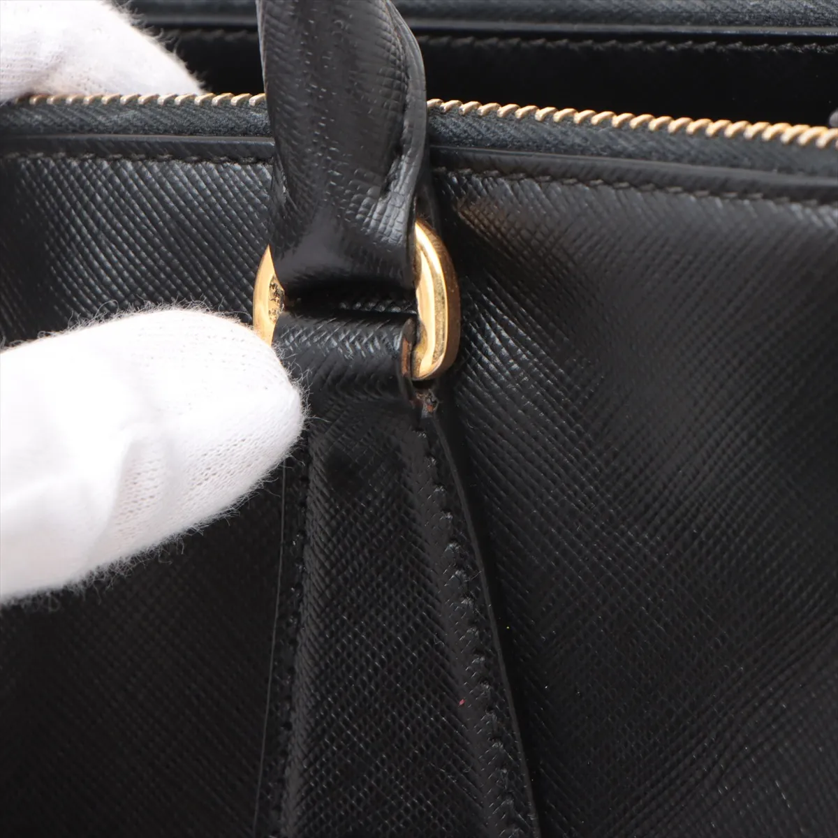 Saffiano Galleria Leather 2WAY Handbag Black — view 15