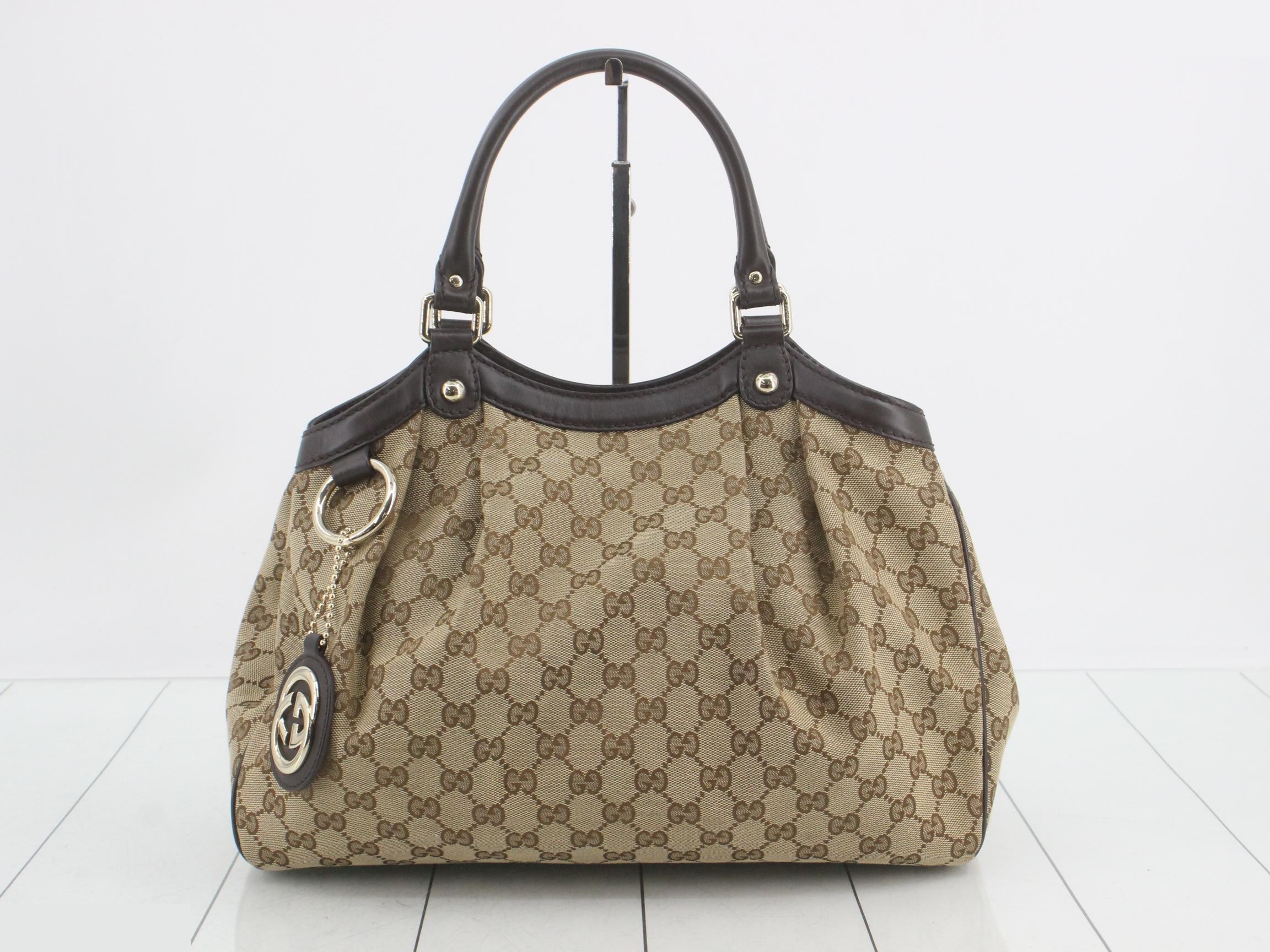 Sukey GG Canvas Leather Tote Bag