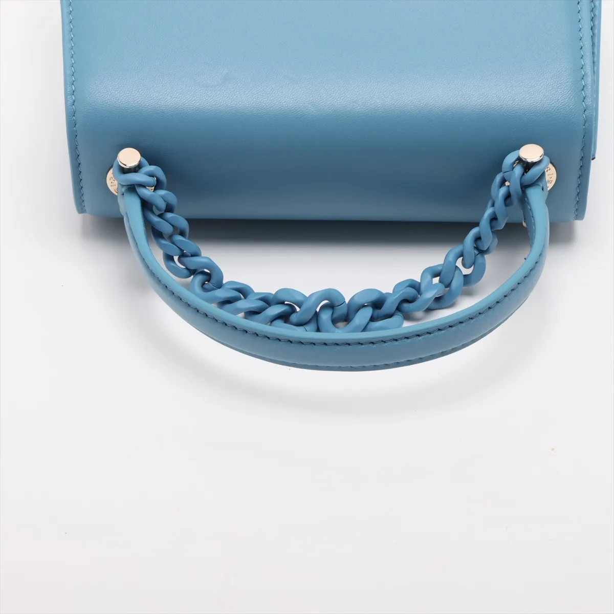 Serpenti Forever Leather 2-Way Handbag, Blue, with Mirror — view 5