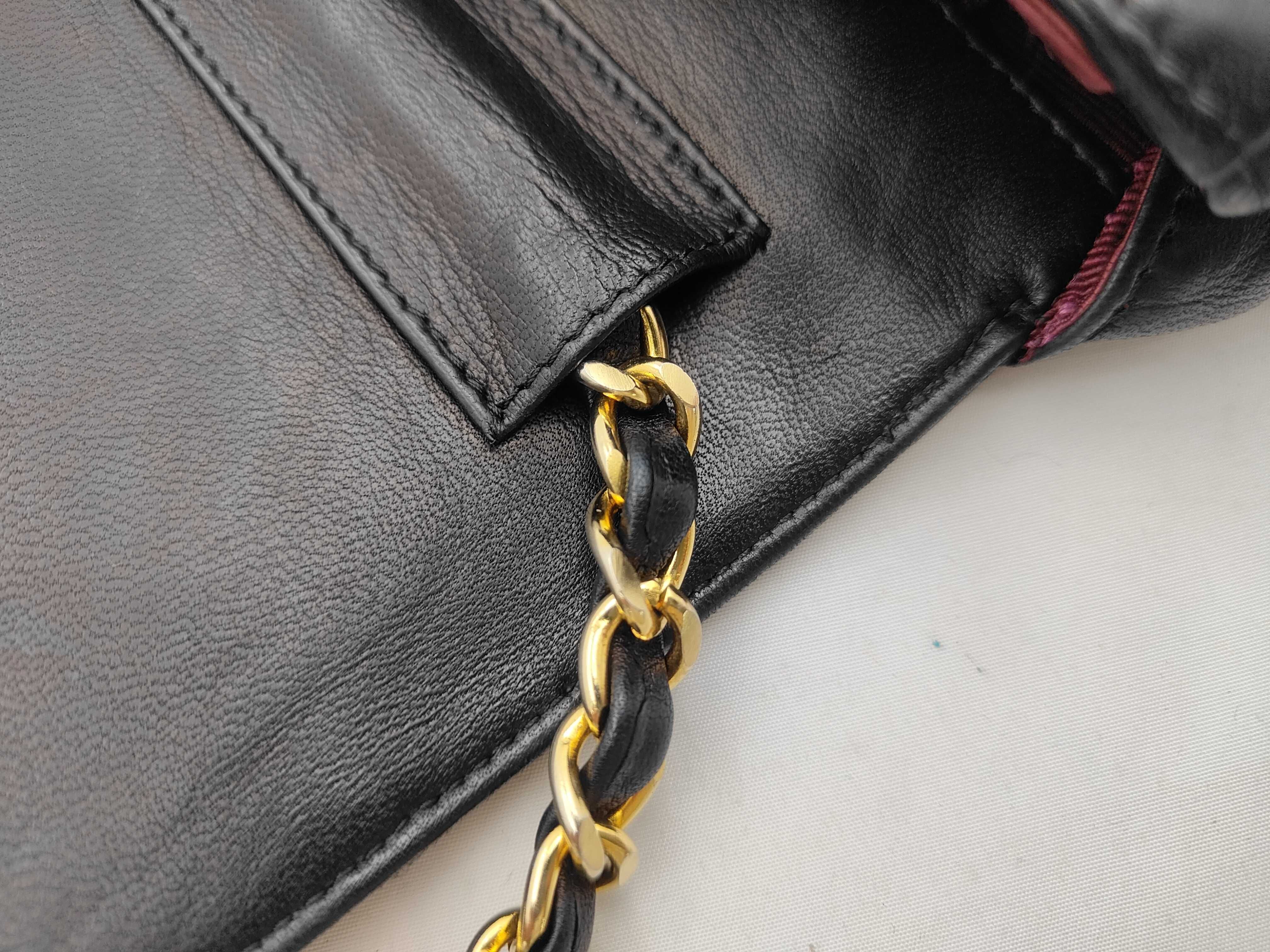 Lambskin Push-Lock Chain Shoulder Bag — view 5