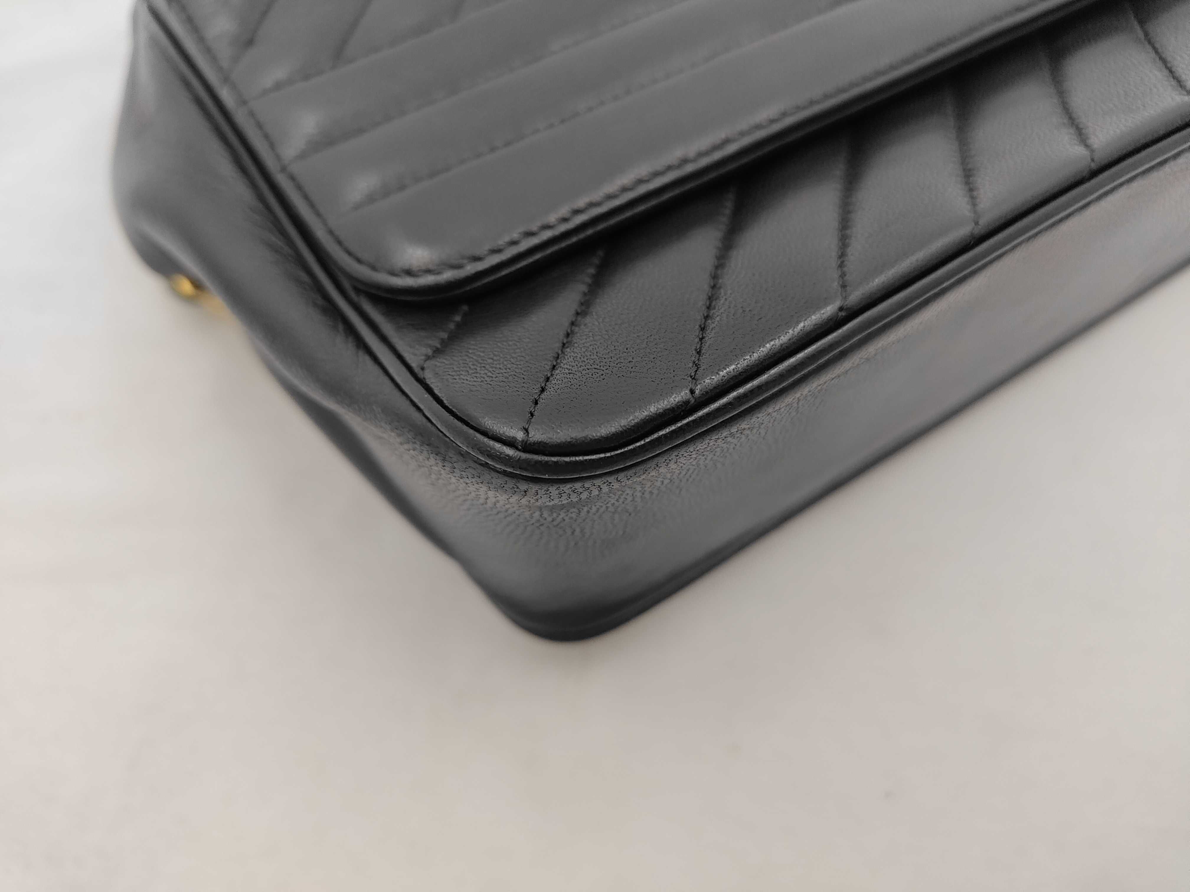 Lambskin Push-Lock Chain Shoulder Bag — view 6
