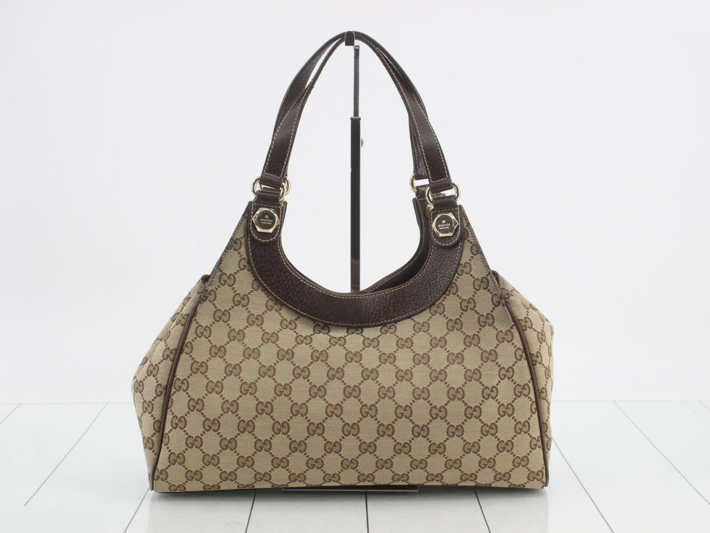 GG Canvas Tote Bag, Brown, 154982 — view 2