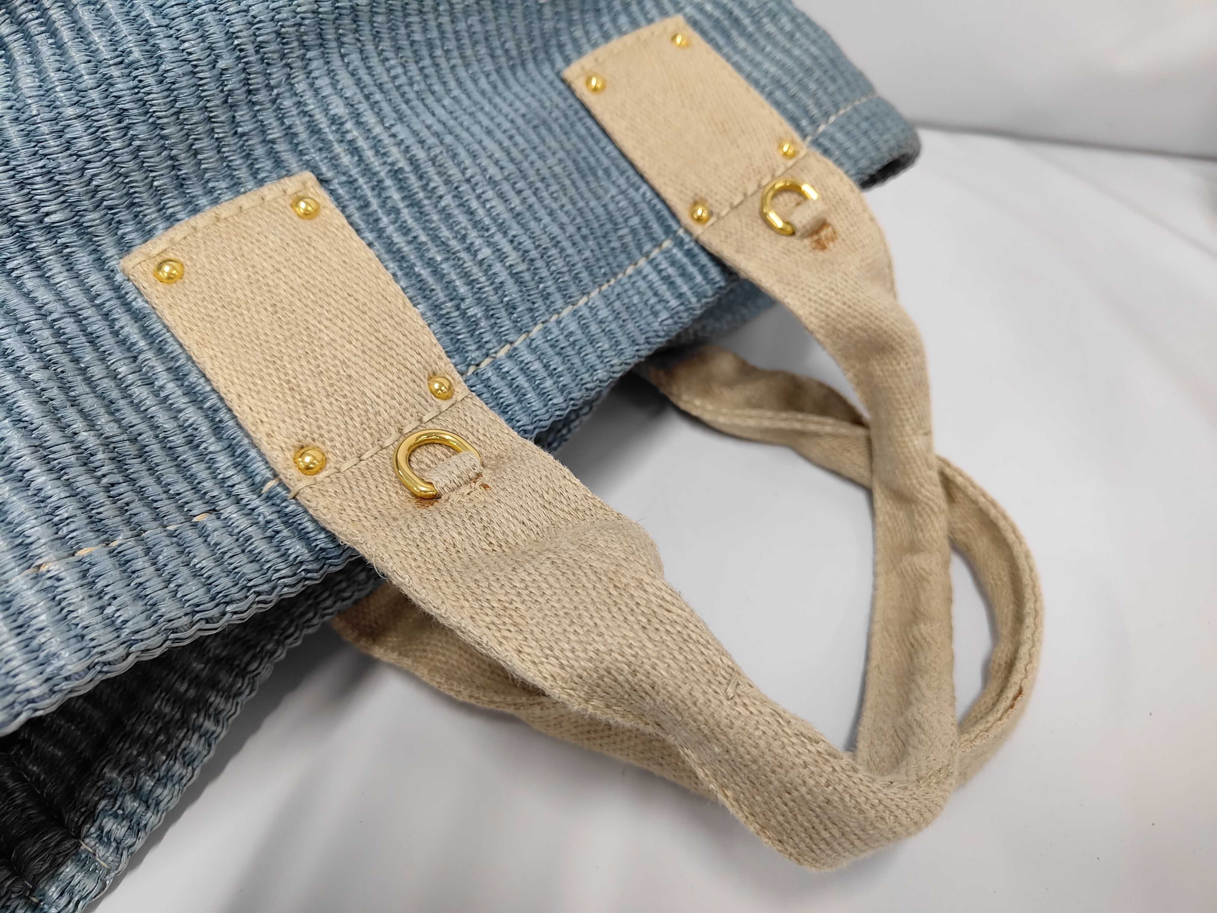 Canapa Straw Raffia Triangle Logo 2-Way Tote Bag — view 5