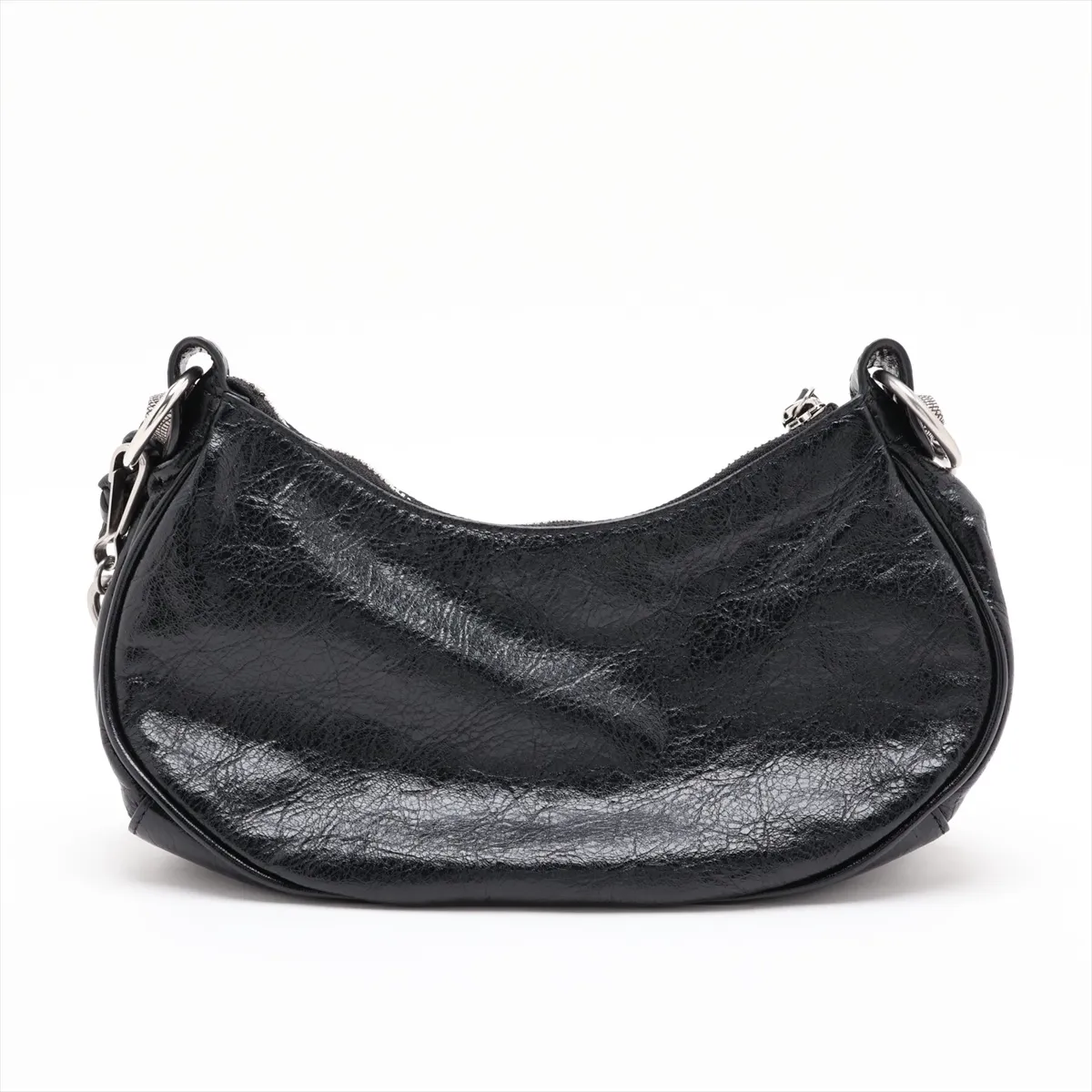 Arena 712813 Leather Chain Shoulder Bag, Black, with Mirror — view 2