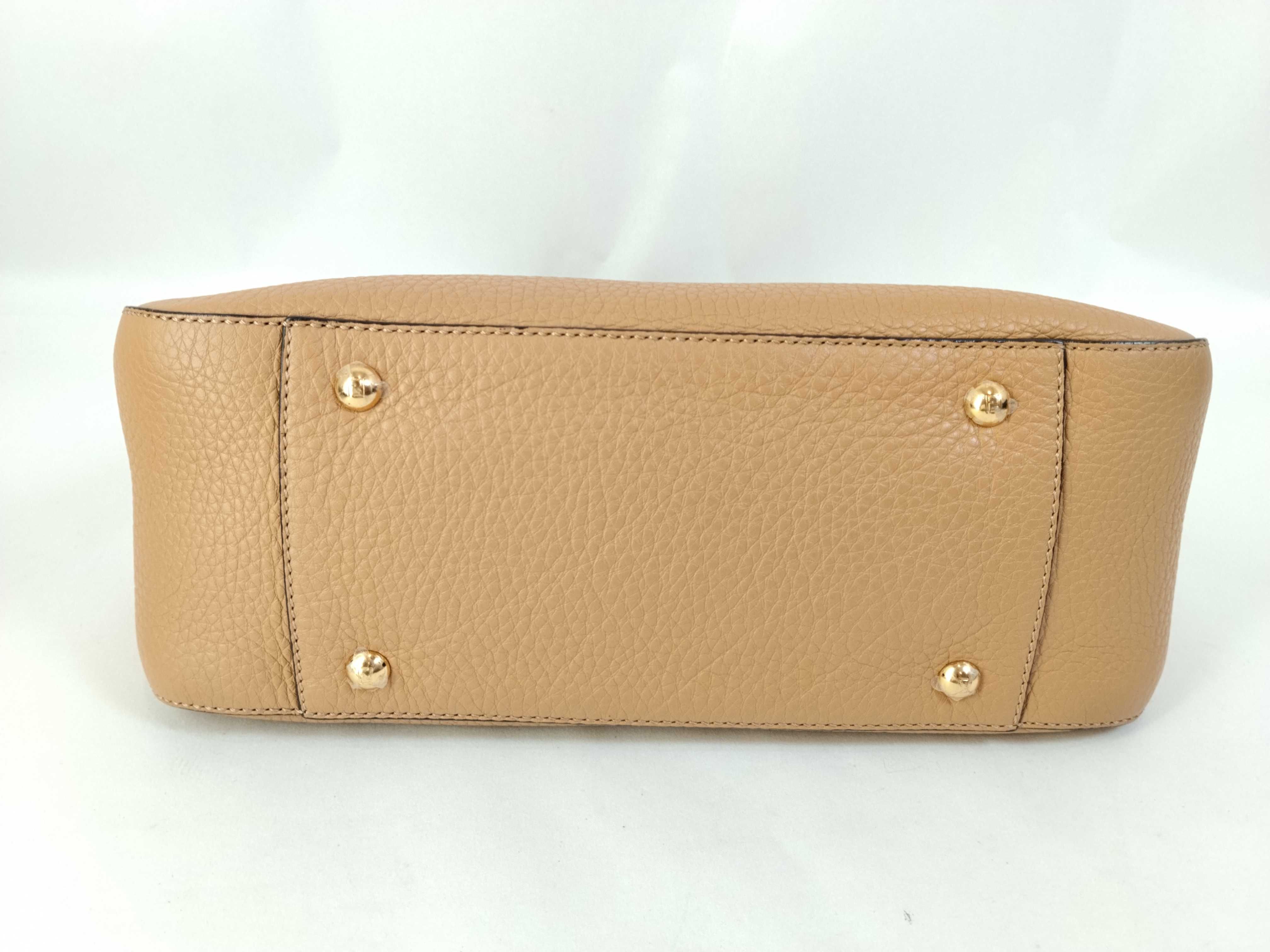 Selleria FF Tote Small Leather 2-Way Handbag Beige 8BH367 Handbag — view 8