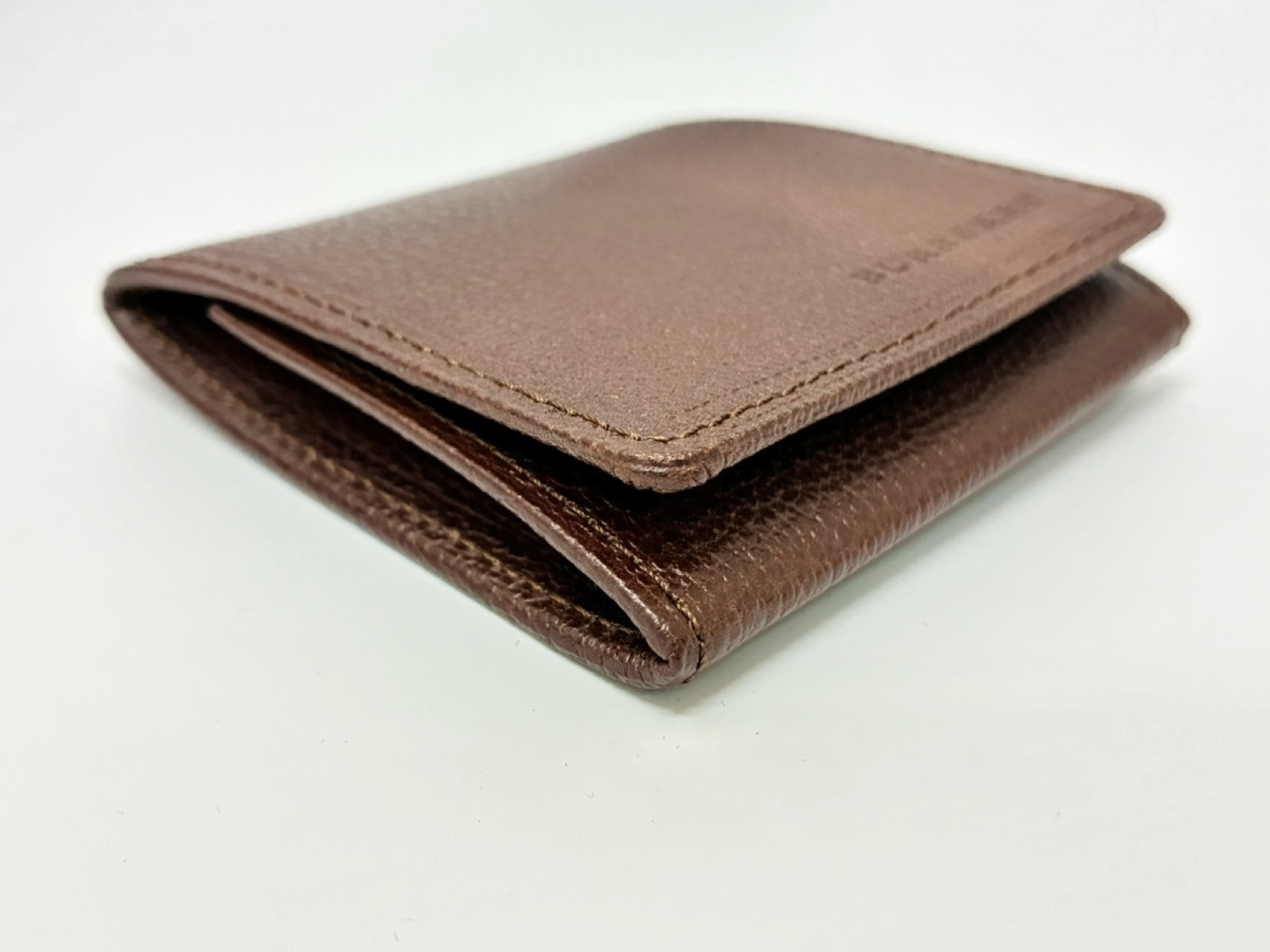 Box-shaped Leather Coin Case / Brown — view 3
