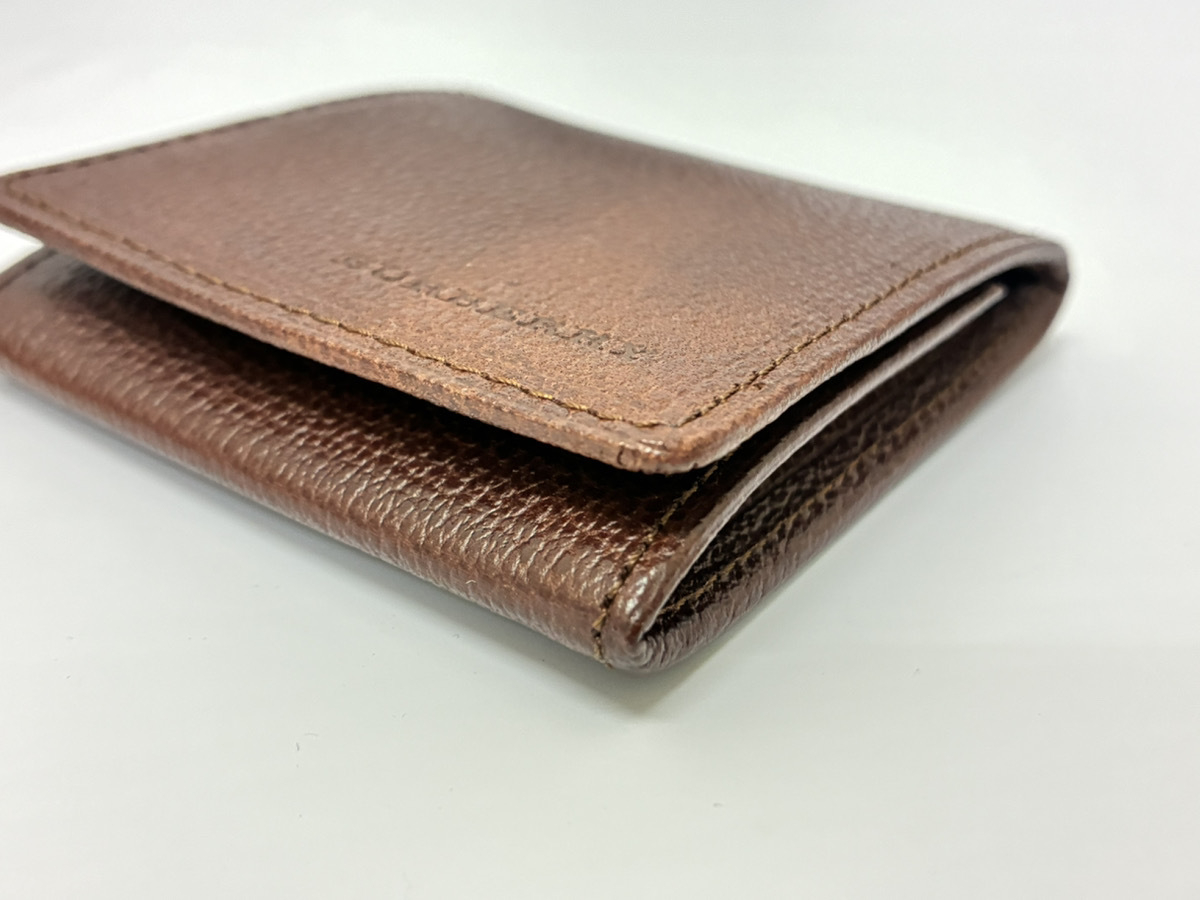 Box-shaped Leather Coin Case / Brown — view 4