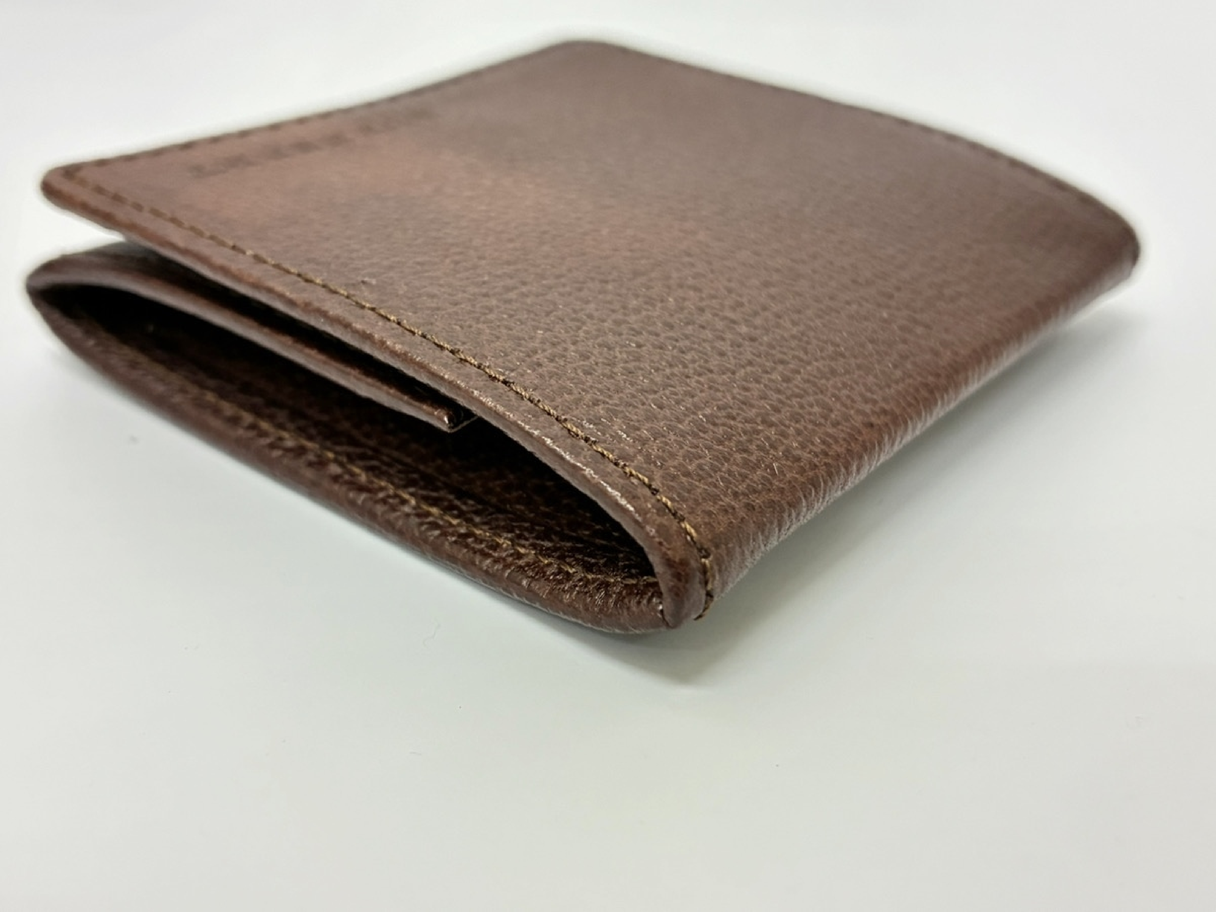 Box-shaped Leather Coin Case / Brown — view 5