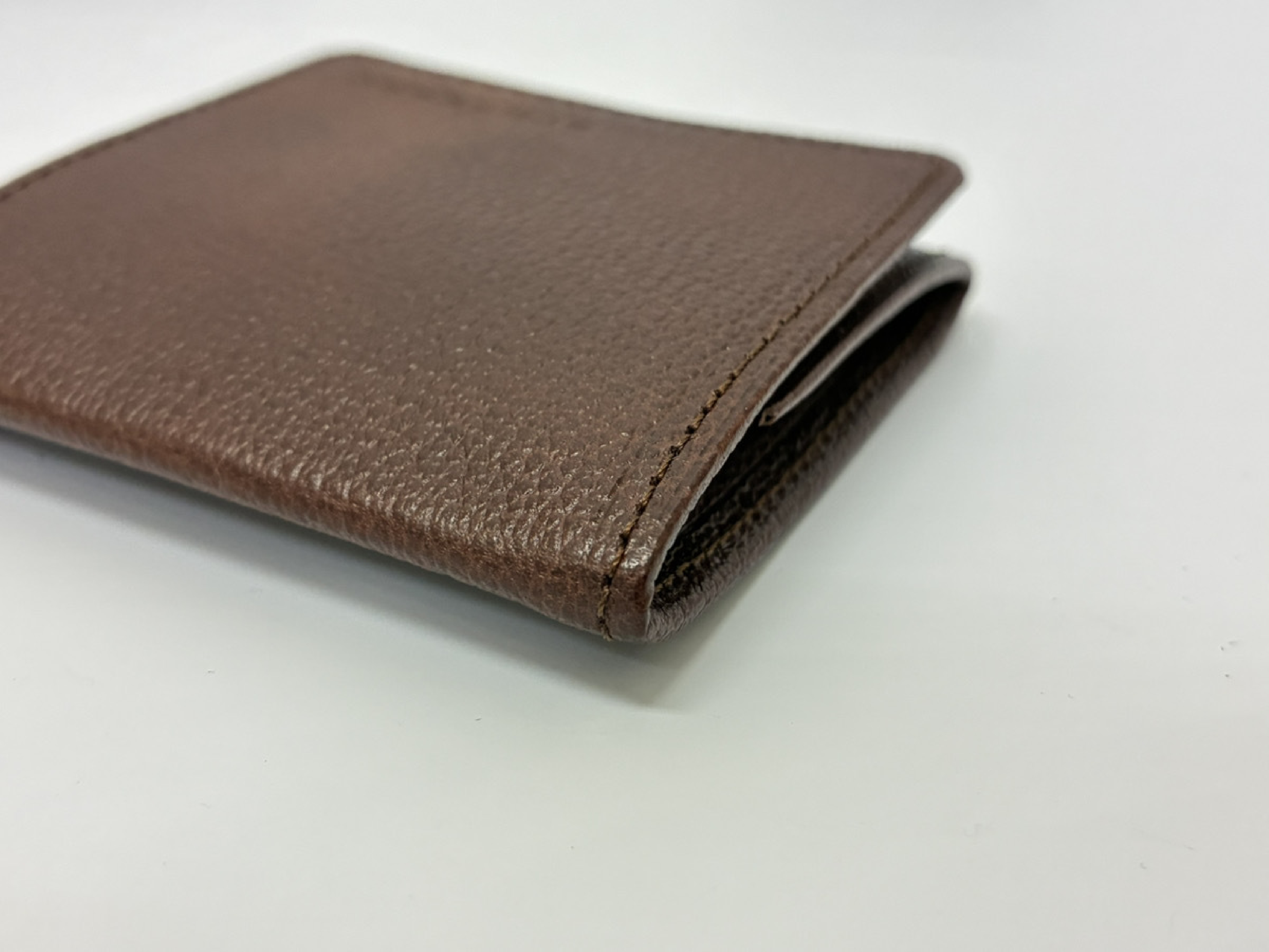 Box-shaped Leather Coin Case / Brown — view 6