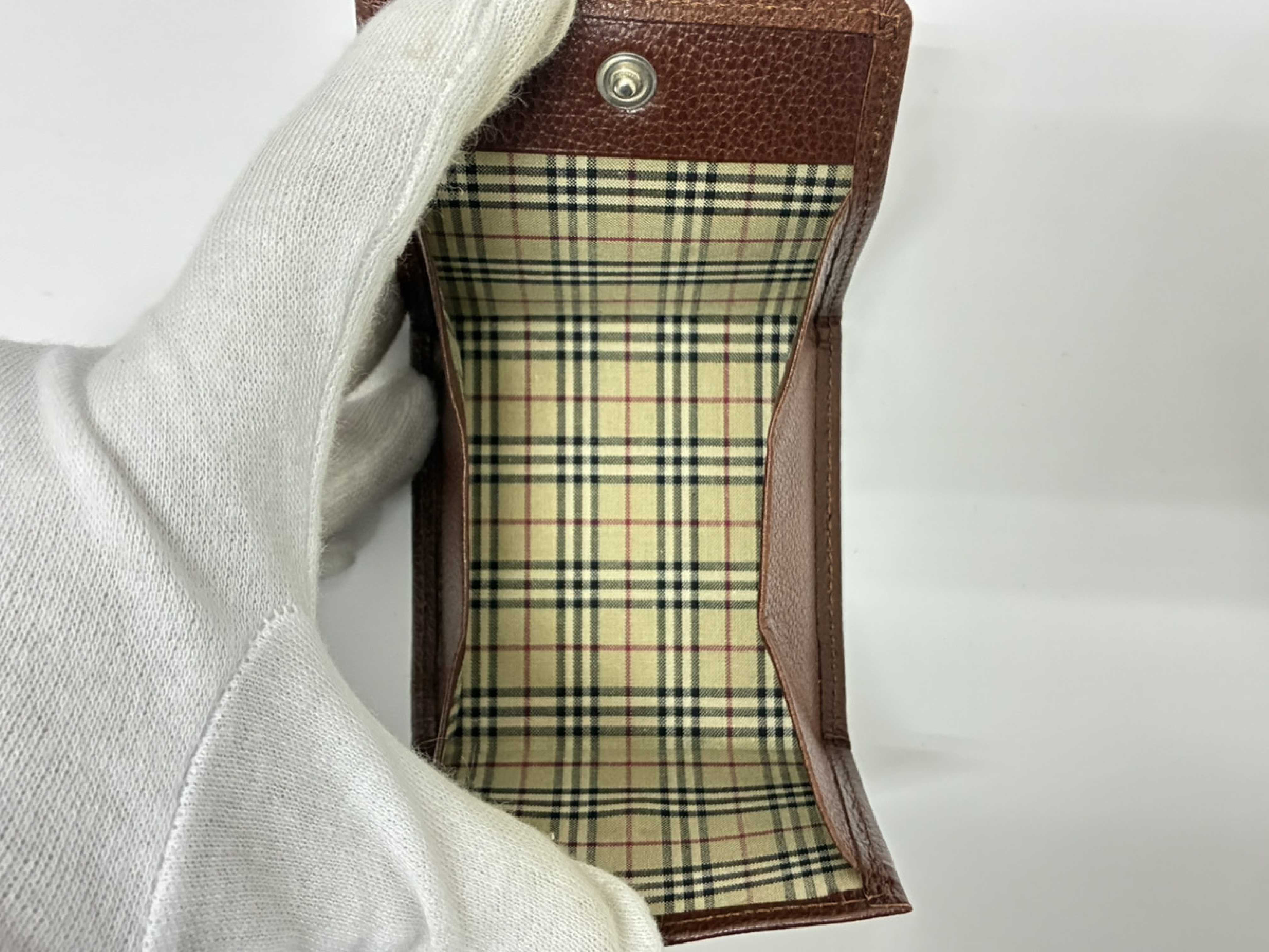 Box-shaped Leather Coin Case / Brown — view 8