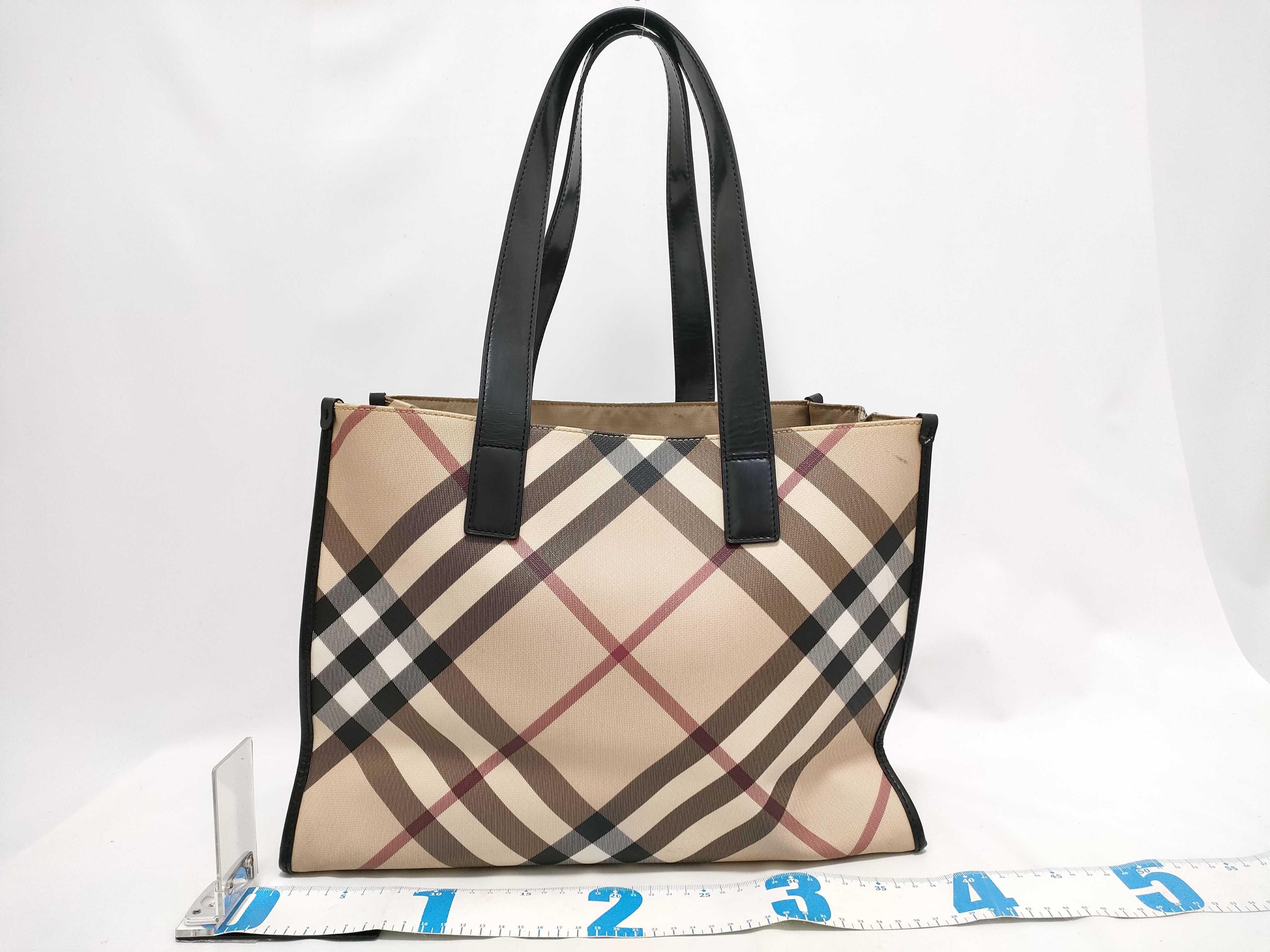 tote bag, Nova check pattern, PVC leather, beige. — view 2
