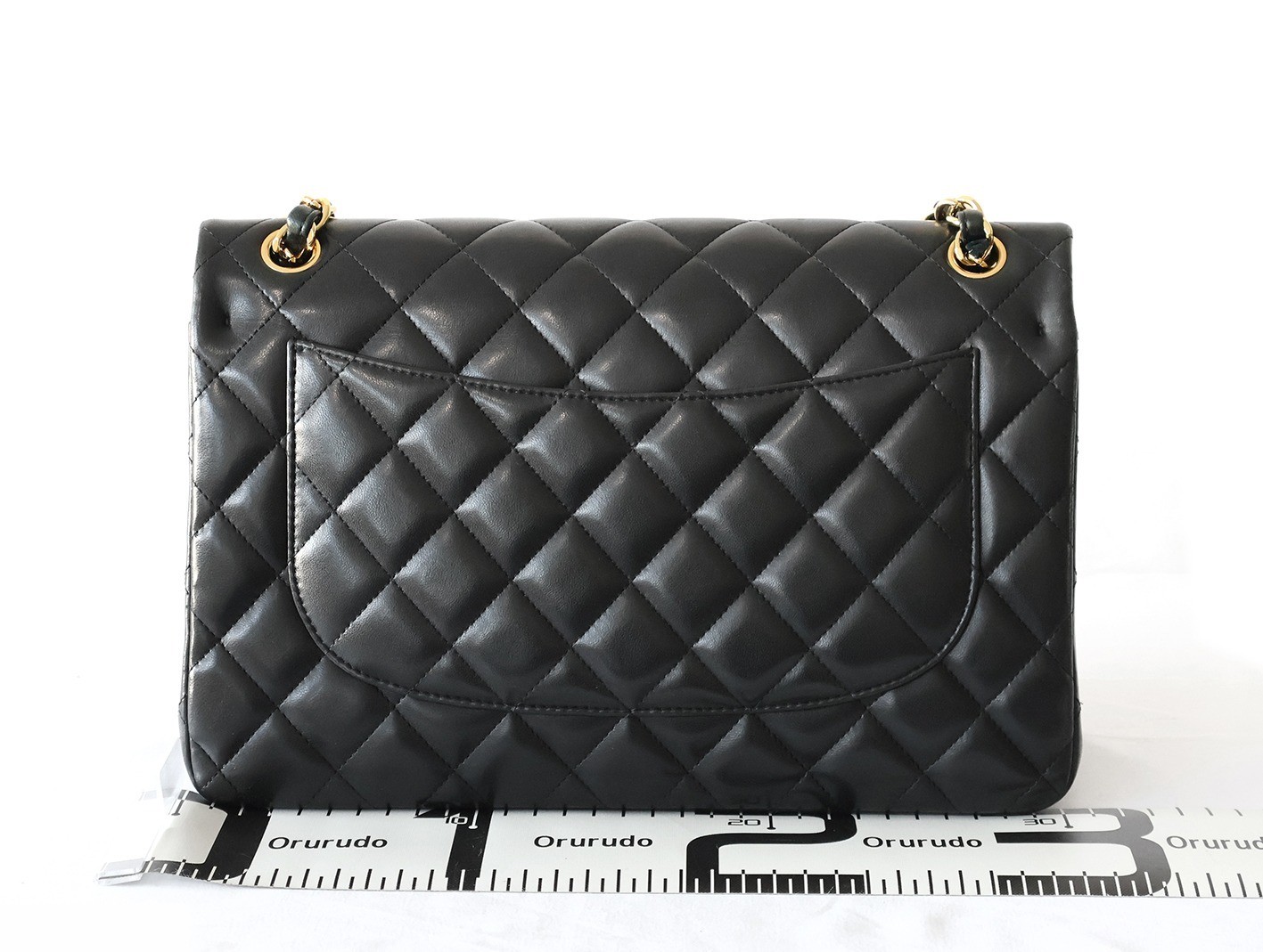 Large Matelassé 30 Lambskin Double Flap Double Chain Shoulder Bag, Black — view 2