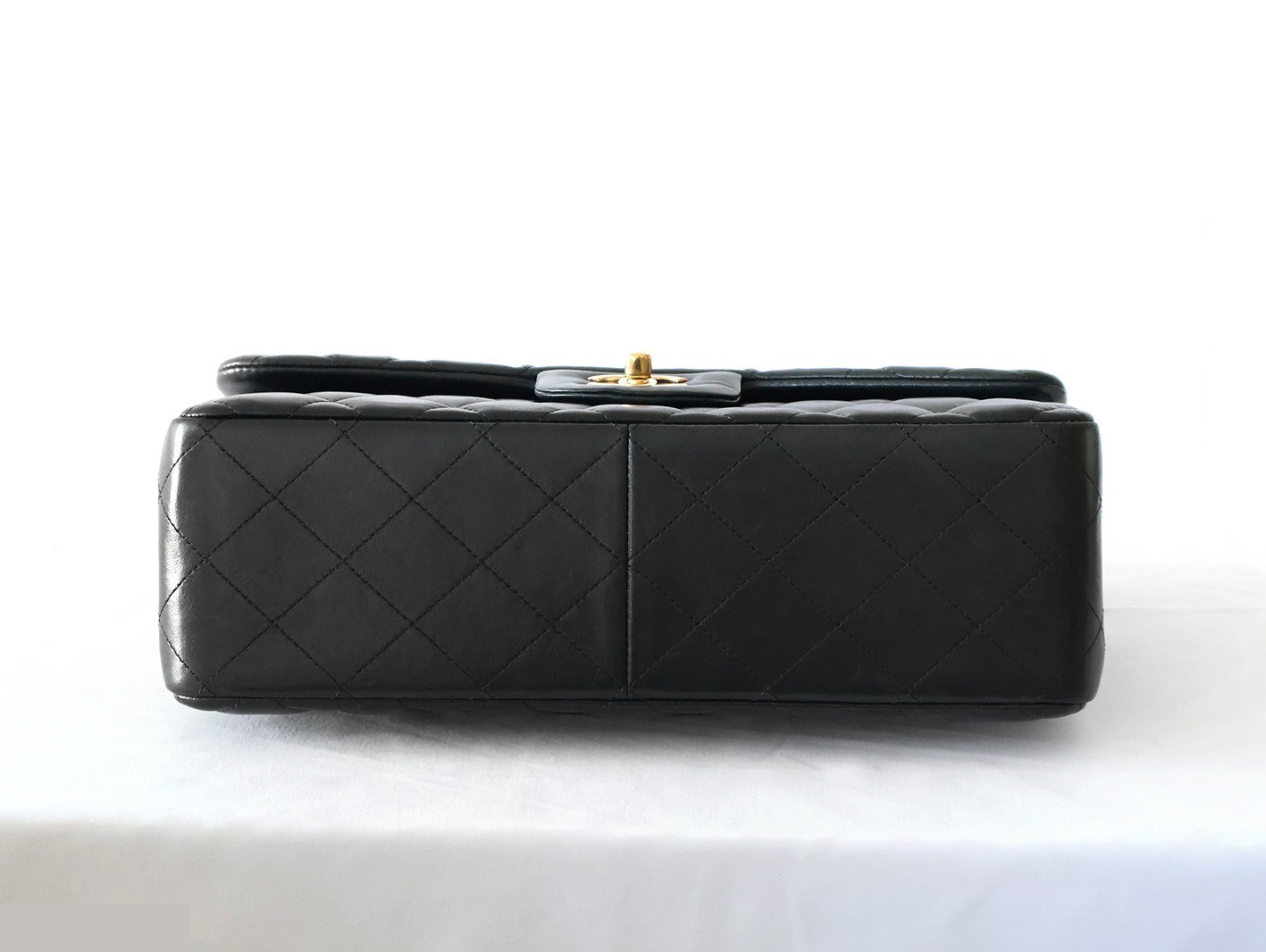 Large Matelassé 30 Lambskin Double Flap Double Chain Shoulder Bag, Black — view 5