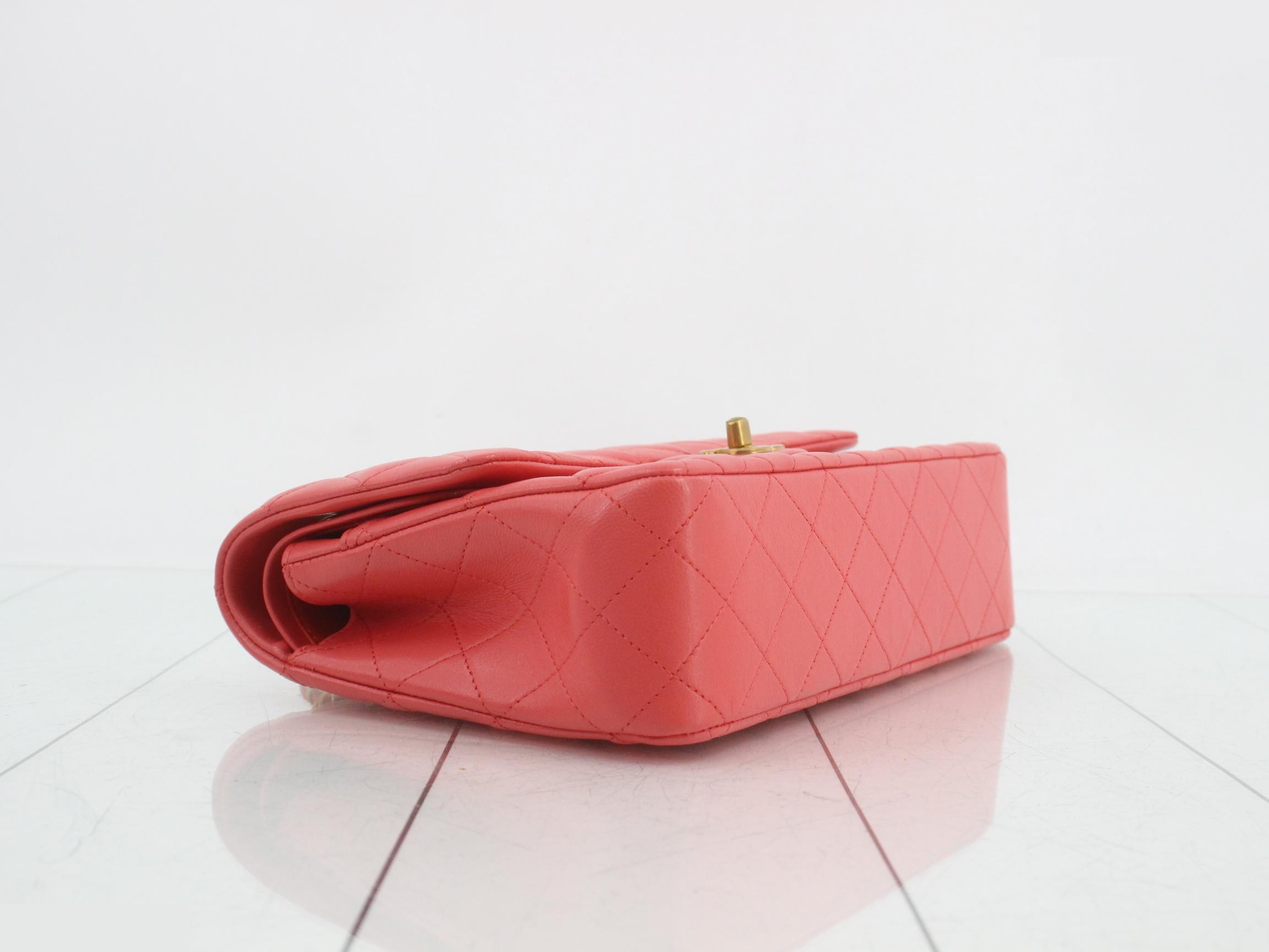 Matelassé 25 Double Flap Shoulder Bag, Lambskin, Pink — view 5