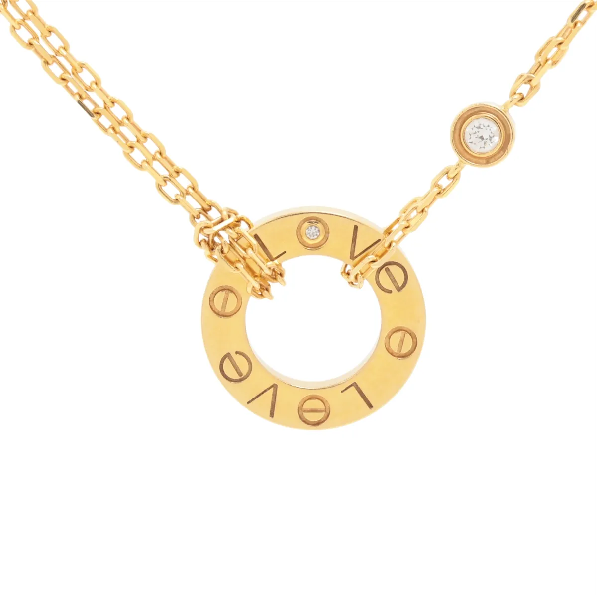 Love Circle 2-Piece Diamond Necklace 750 (Yellow Gold) 6.3g BXT569