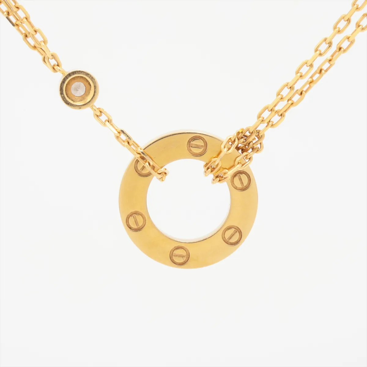 Love Circle 2-Piece Diamond Necklace 750 (Yellow Gold) 6.3g BXT569 — view 2