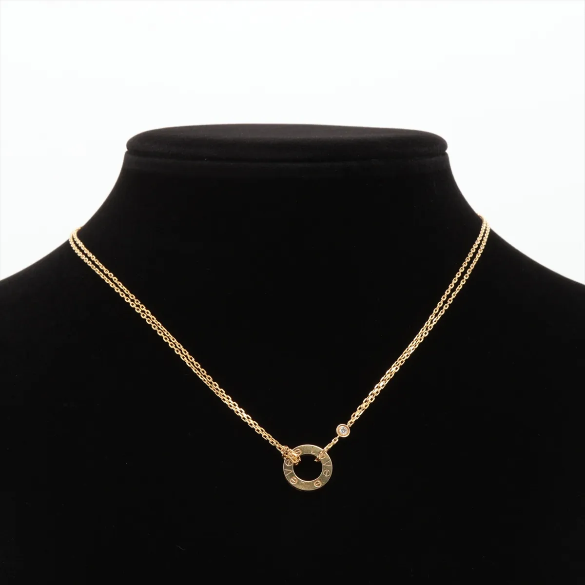 Love Circle 2-Piece Diamond Necklace 750 (Yellow Gold) 6.3g BXT569 — view 5