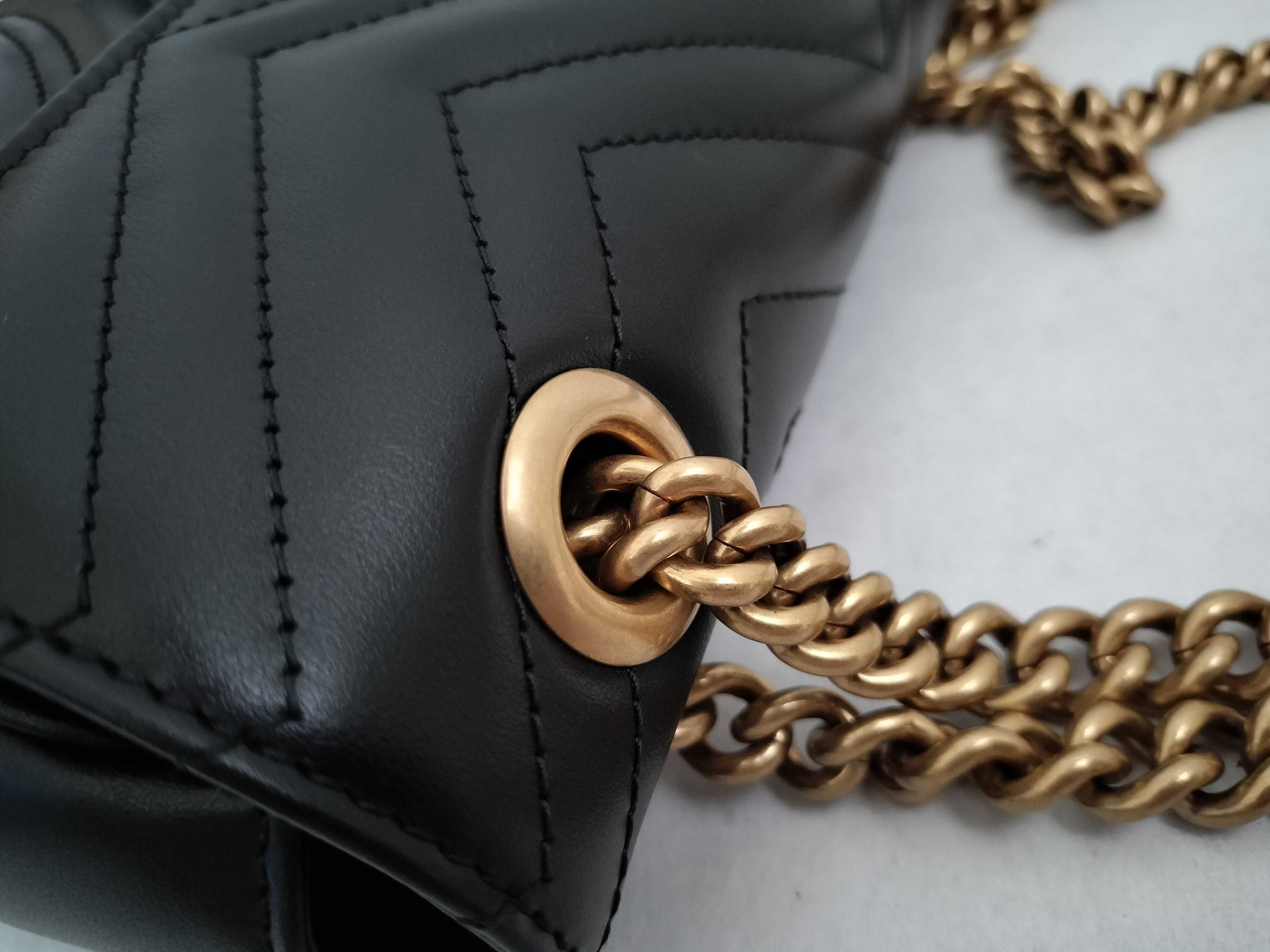 GG Marmont Shoulder Bag, Black with Gold Hardware, 446744, with Dust Bag. — view 5