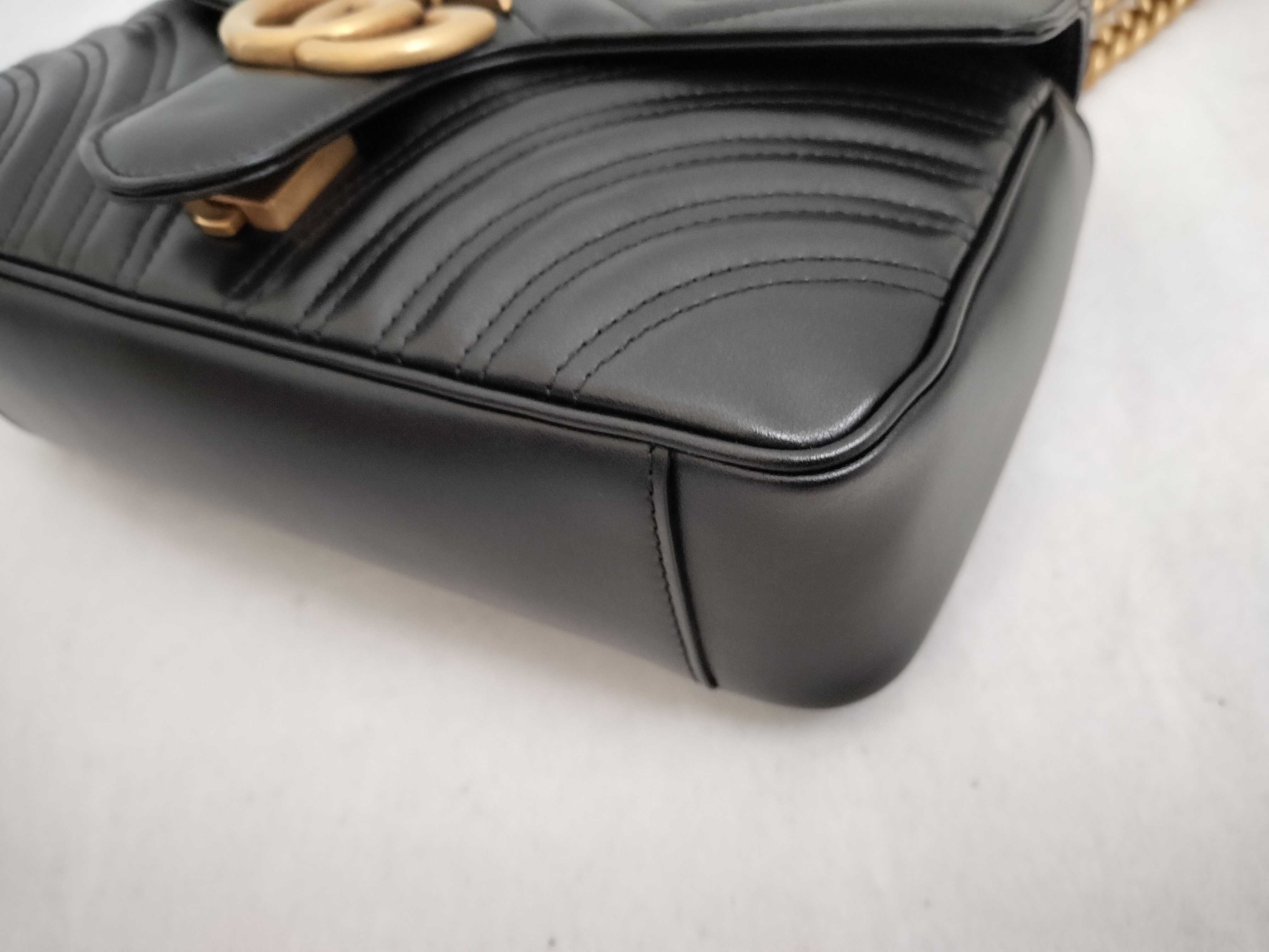 GG Marmont Shoulder Bag, Black with Gold Hardware, 446744, with Dust Bag. — view 6