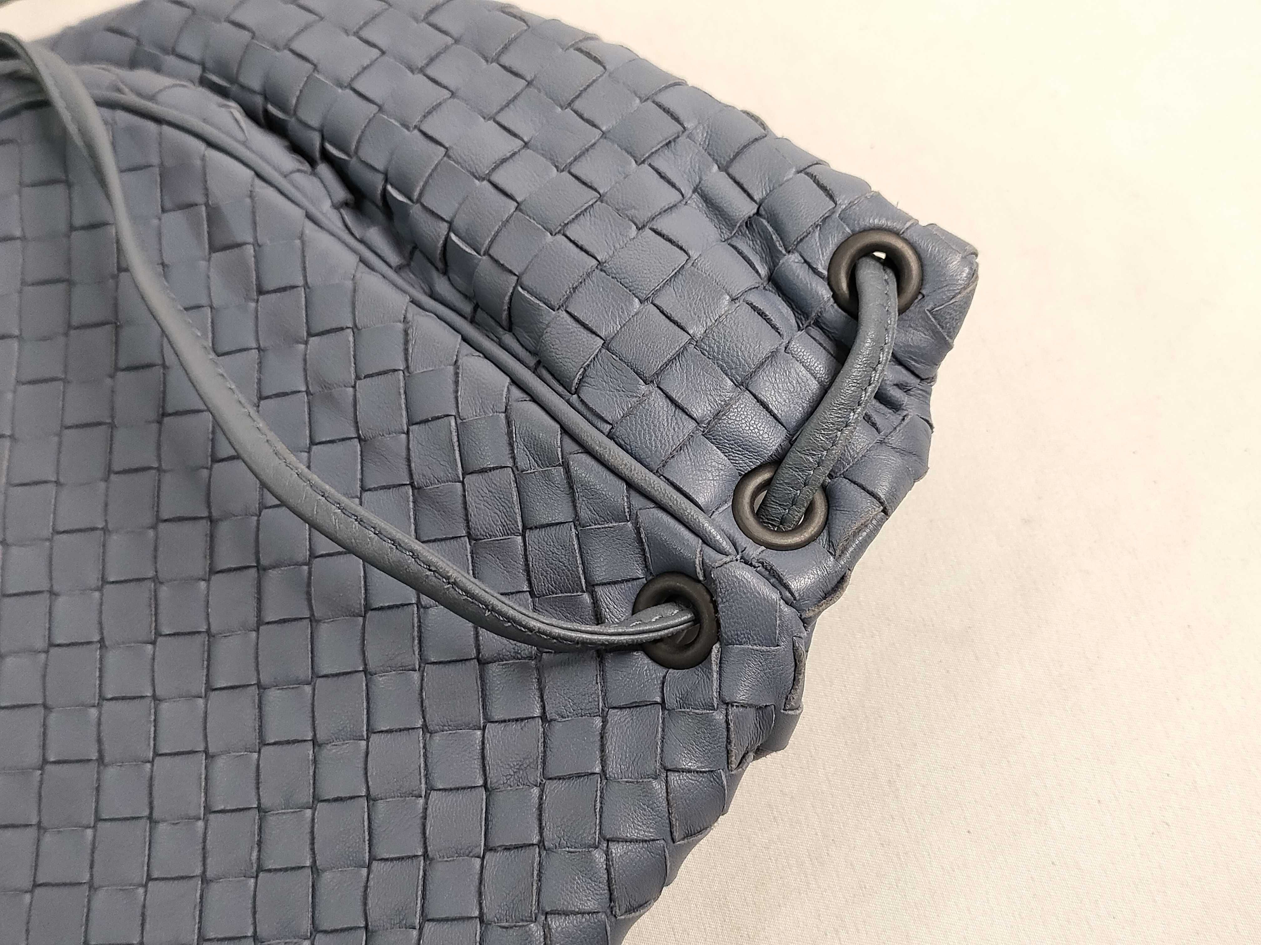 Intrecciato SG - Intrecciato Leather Shoulder bag blue — view 14