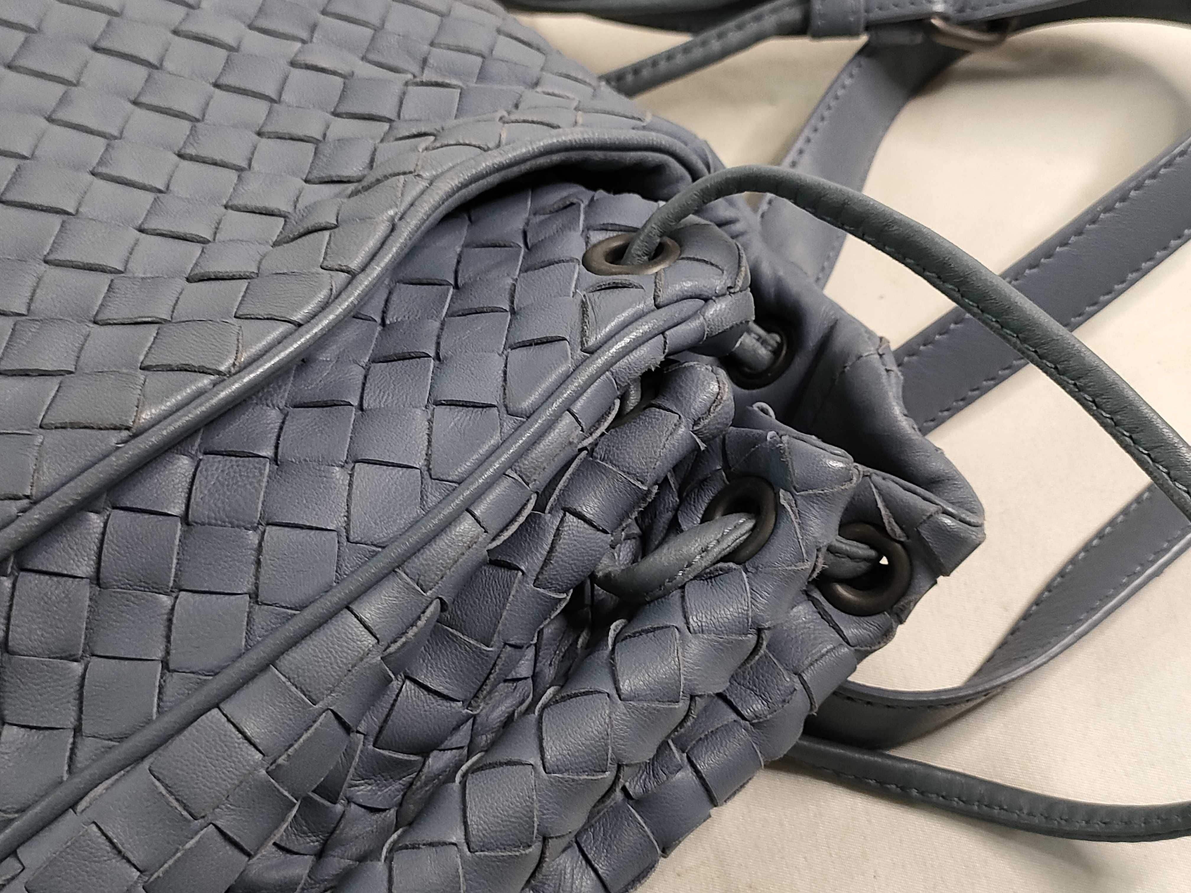 Intrecciato SG - Intrecciato Leather Shoulder bag blue — view 5