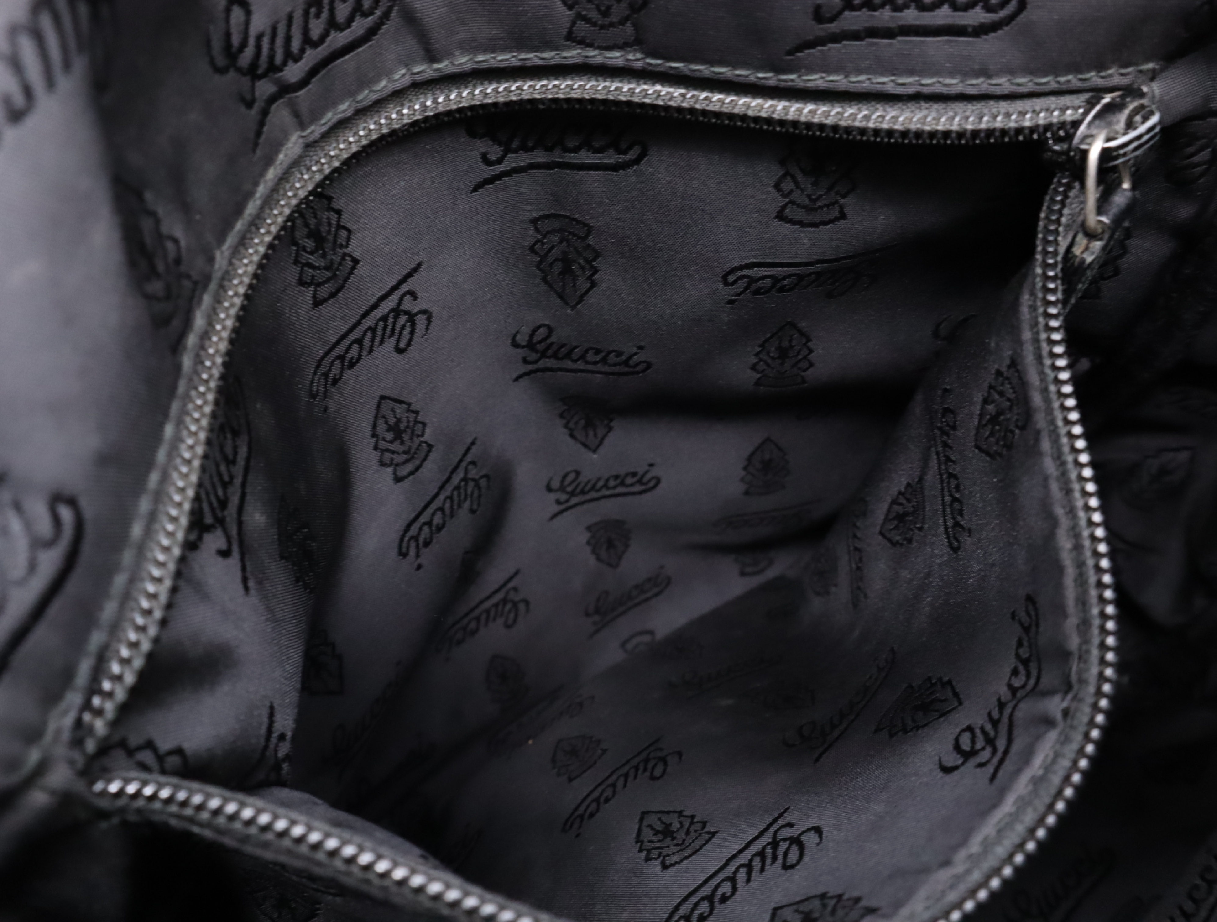 Leather Guccissima Shoulder Bag, Black, Silver Hardware — view 14