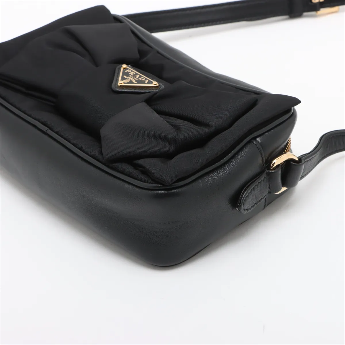 Tessuto Ribbon Nylon Shoulder Bag Black — view 3