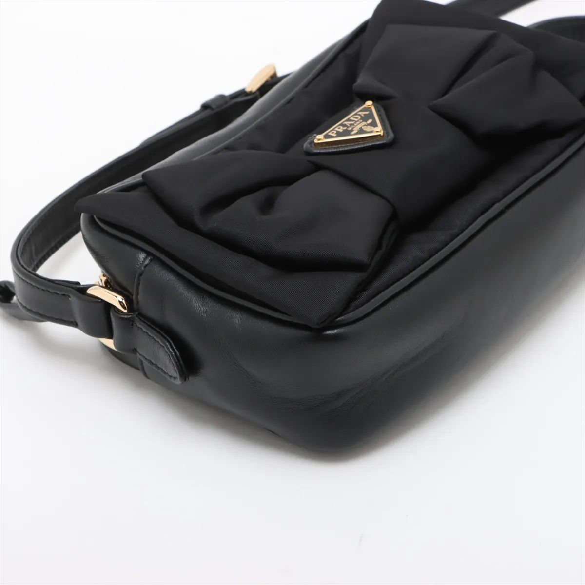 Tessuto Ribbon Nylon Shoulder Bag Black — view 4