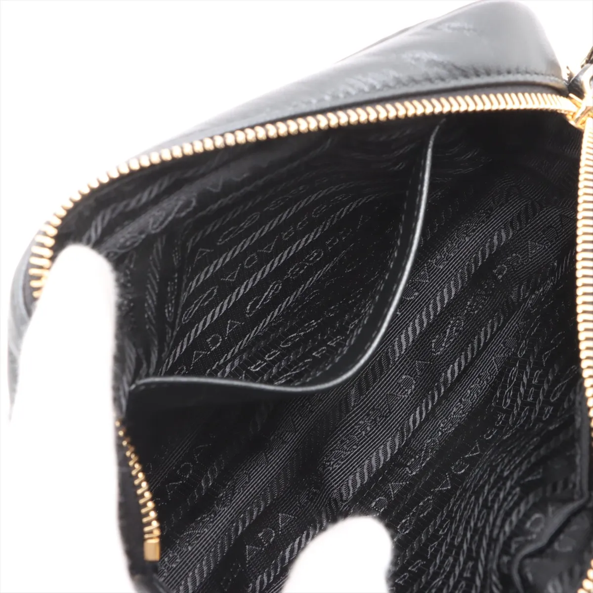 Tessuto Ribbon Nylon Shoulder Bag Black — view 7