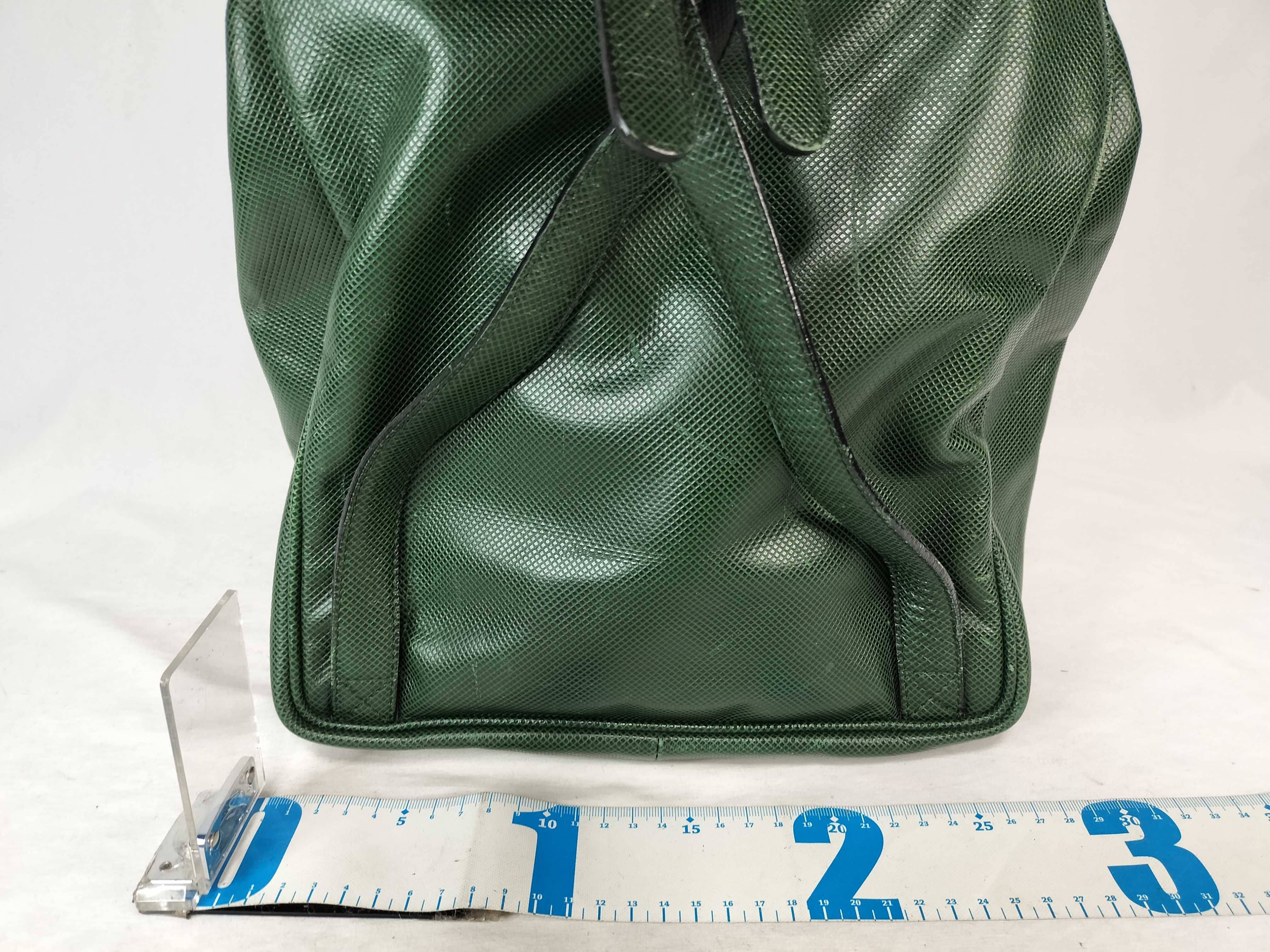 Leather Backpack, Green — view 2