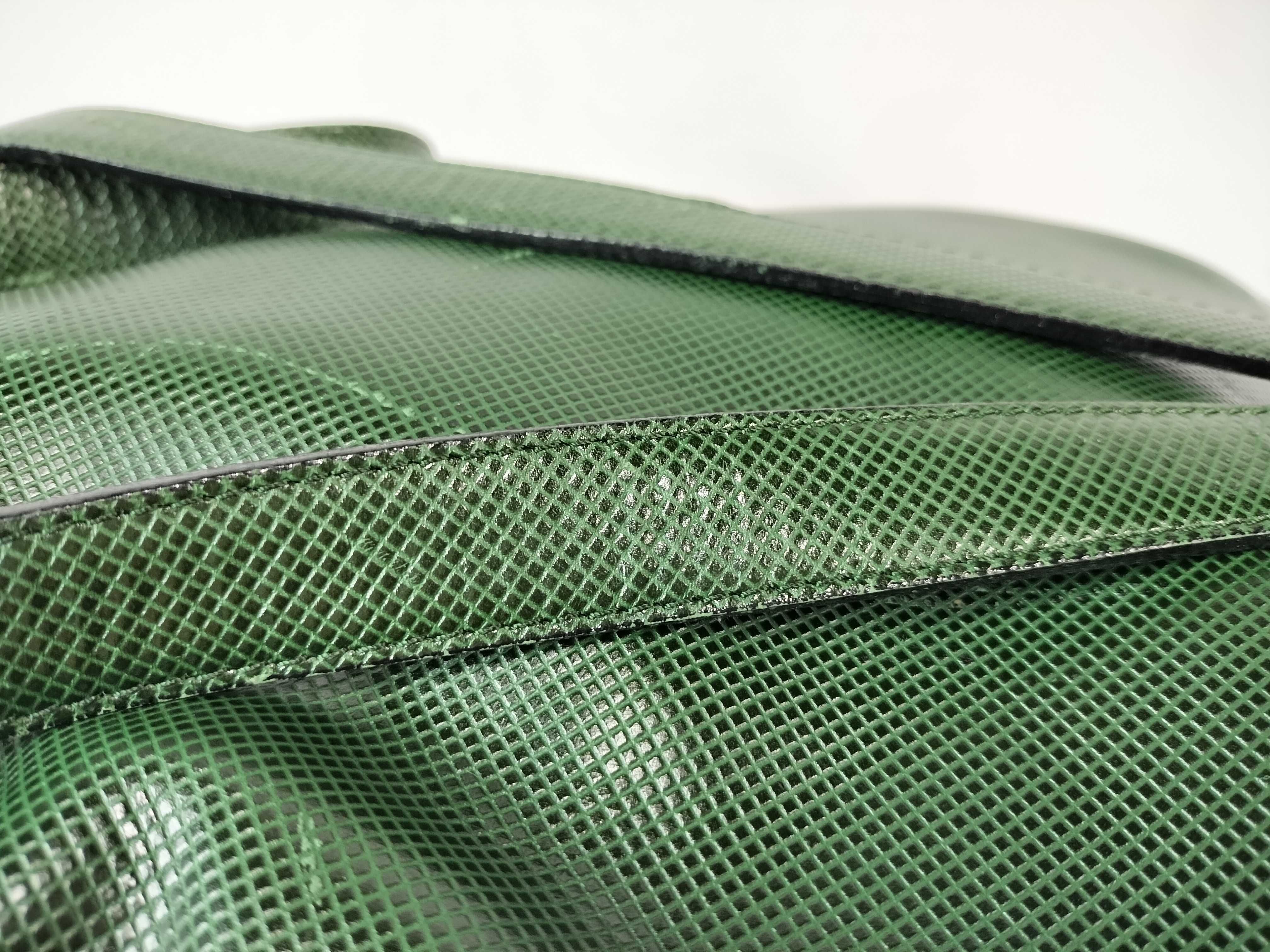 Leather Backpack, Green — view 4