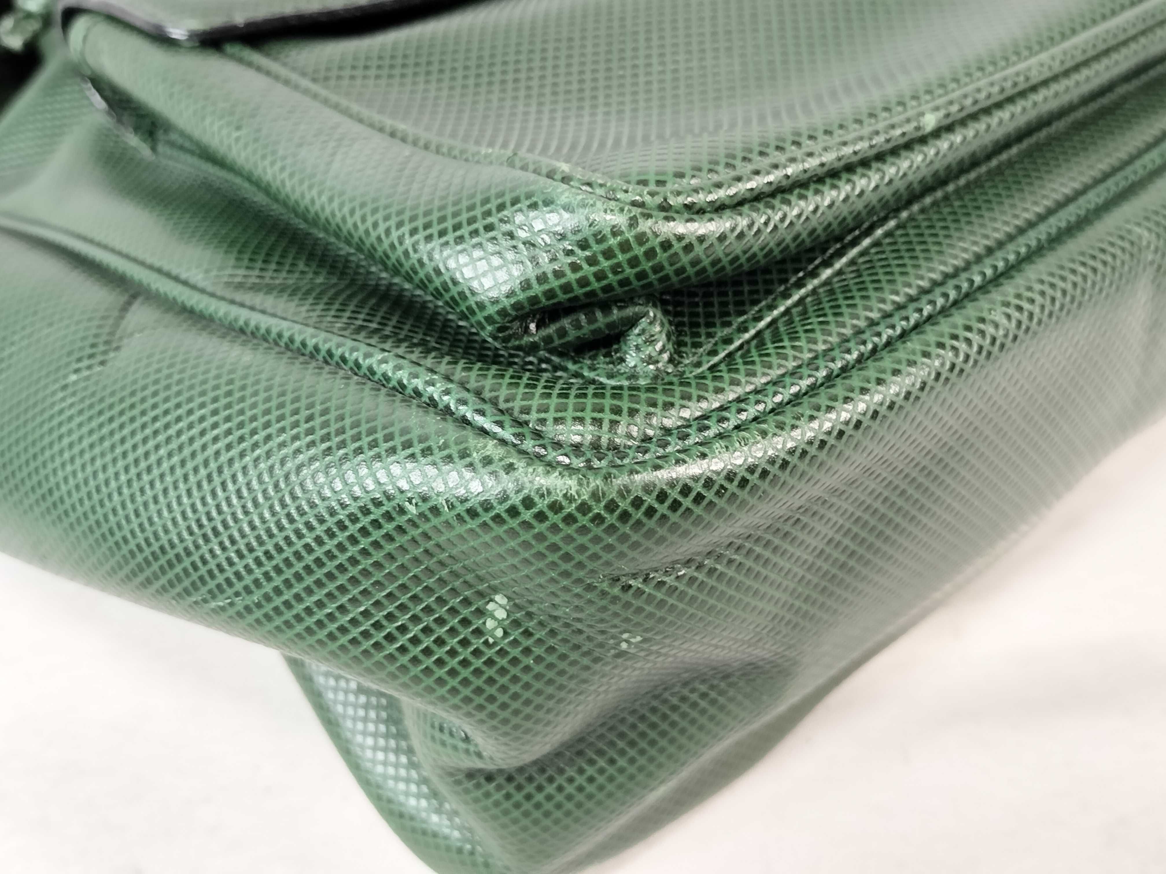 Leather Backpack, Green — view 6