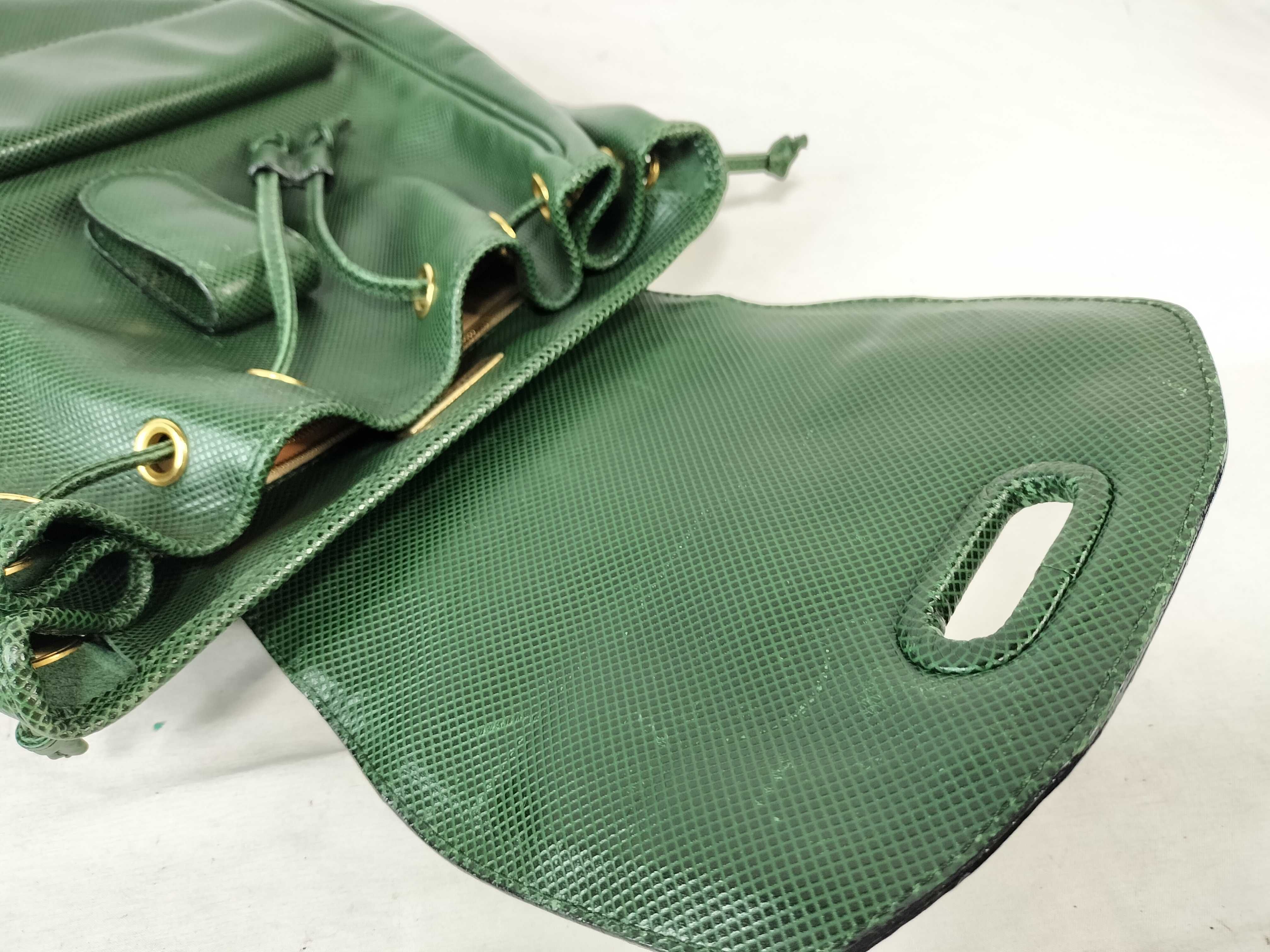 Leather Backpack, Green — view 8