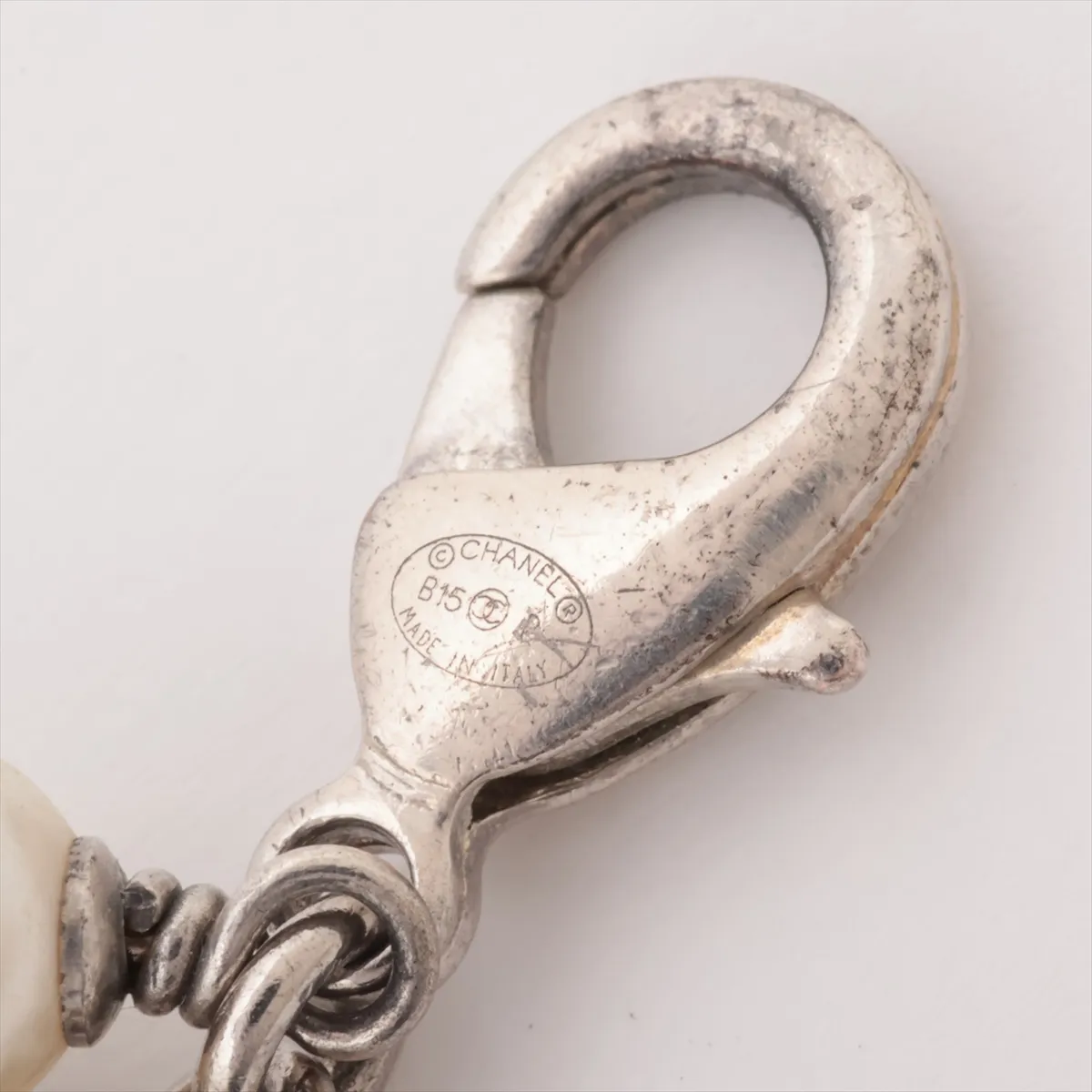 Coco Mark B15P Bracelet, Metal x Rhinestone x Faux Pearl, Silver. Shows — view 5