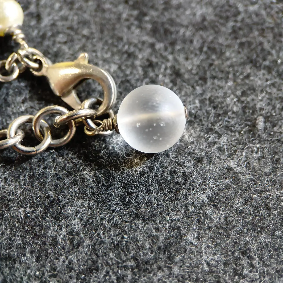Coco Mark B15P Bracelet, Metal x Rhinestone x Faux Pearl, Silver. Shows — view 7