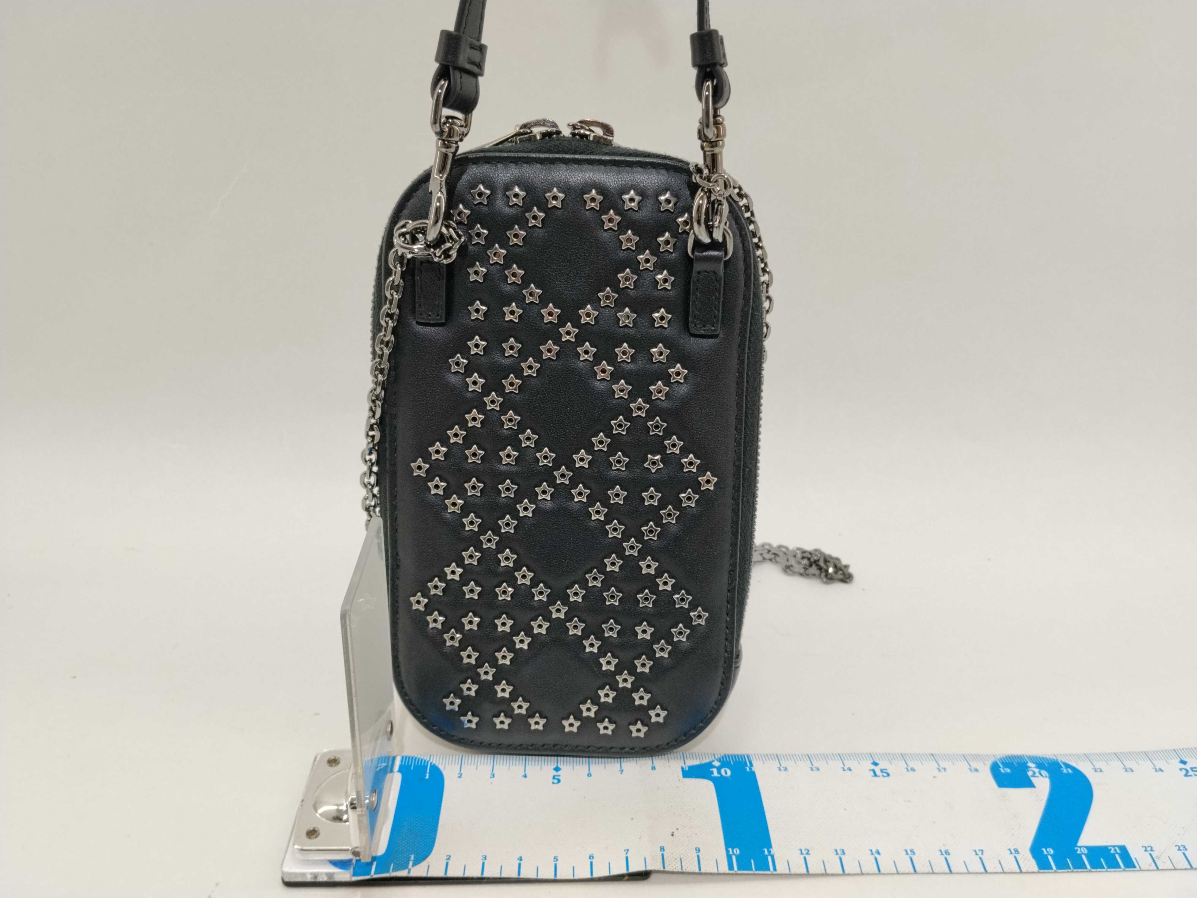 Lady Callin Phone Holder / Leather / Black / Silver Hardware / Chain, Strap, Dust Bag, Box Bag — view 2