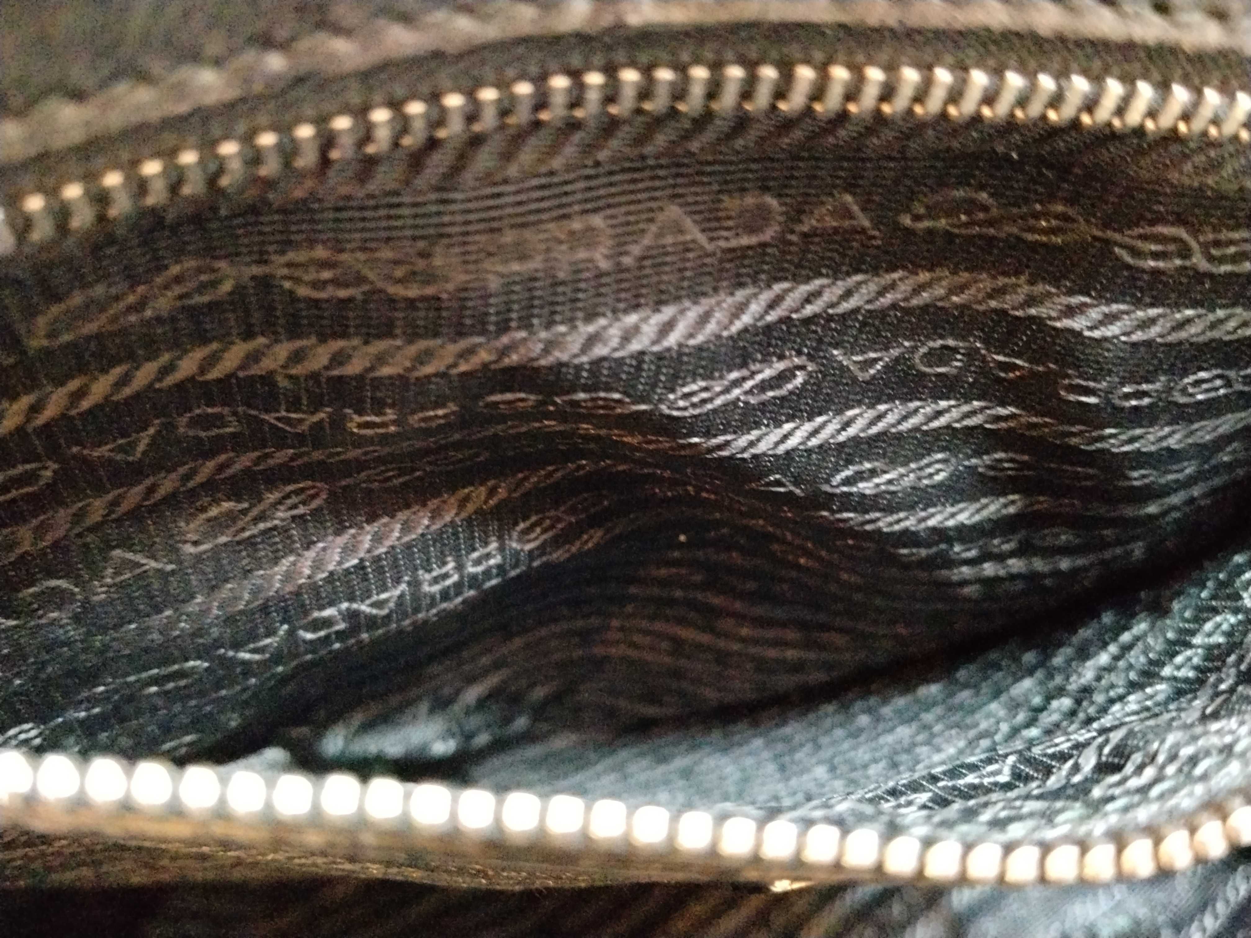 Nylon Prada Nylon x Leather Gathered Tote Bag Handbag Triangle Logo Black Tote Bag — view 11