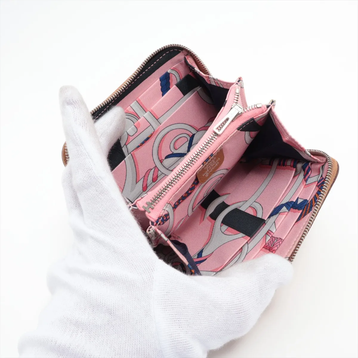 Azap Compact Silk In Veau Epsom Compact Wallet Gold Silver Hardware D:2019 — view 3