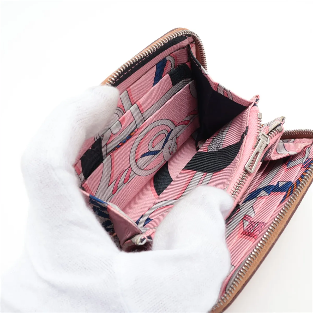 Azap Compact Silk In Veau Epsom Compact Wallet Gold Silver Hardware D:2019 — view 4