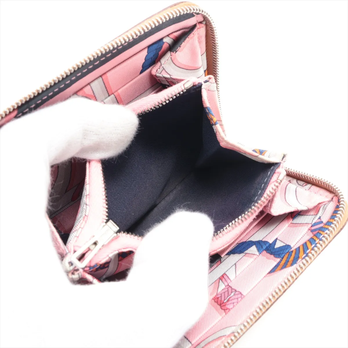 Azap Compact Silk In Veau Epsom Compact Wallet Gold Silver Hardware D:2019 — view 6