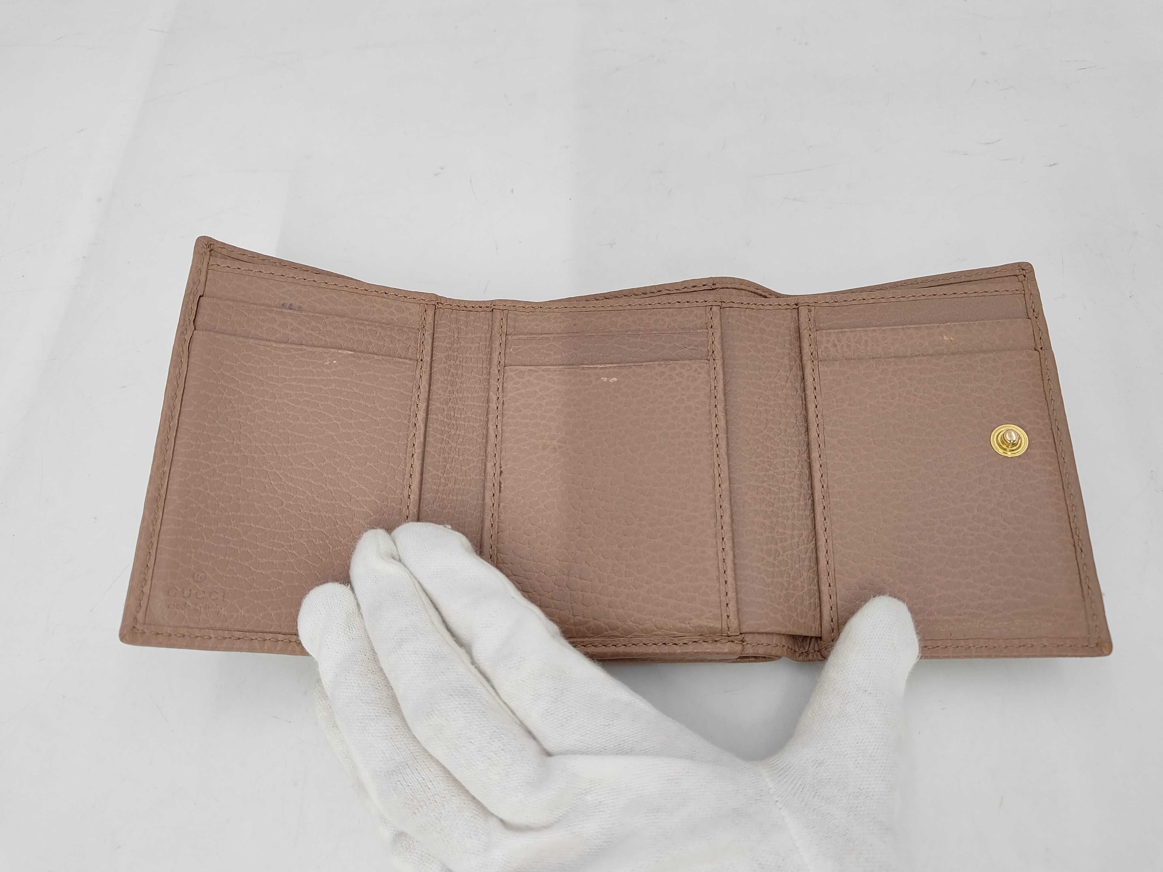 GG Marmont Tri-fold Wallet, Leather, Beige, 474746 — view 4