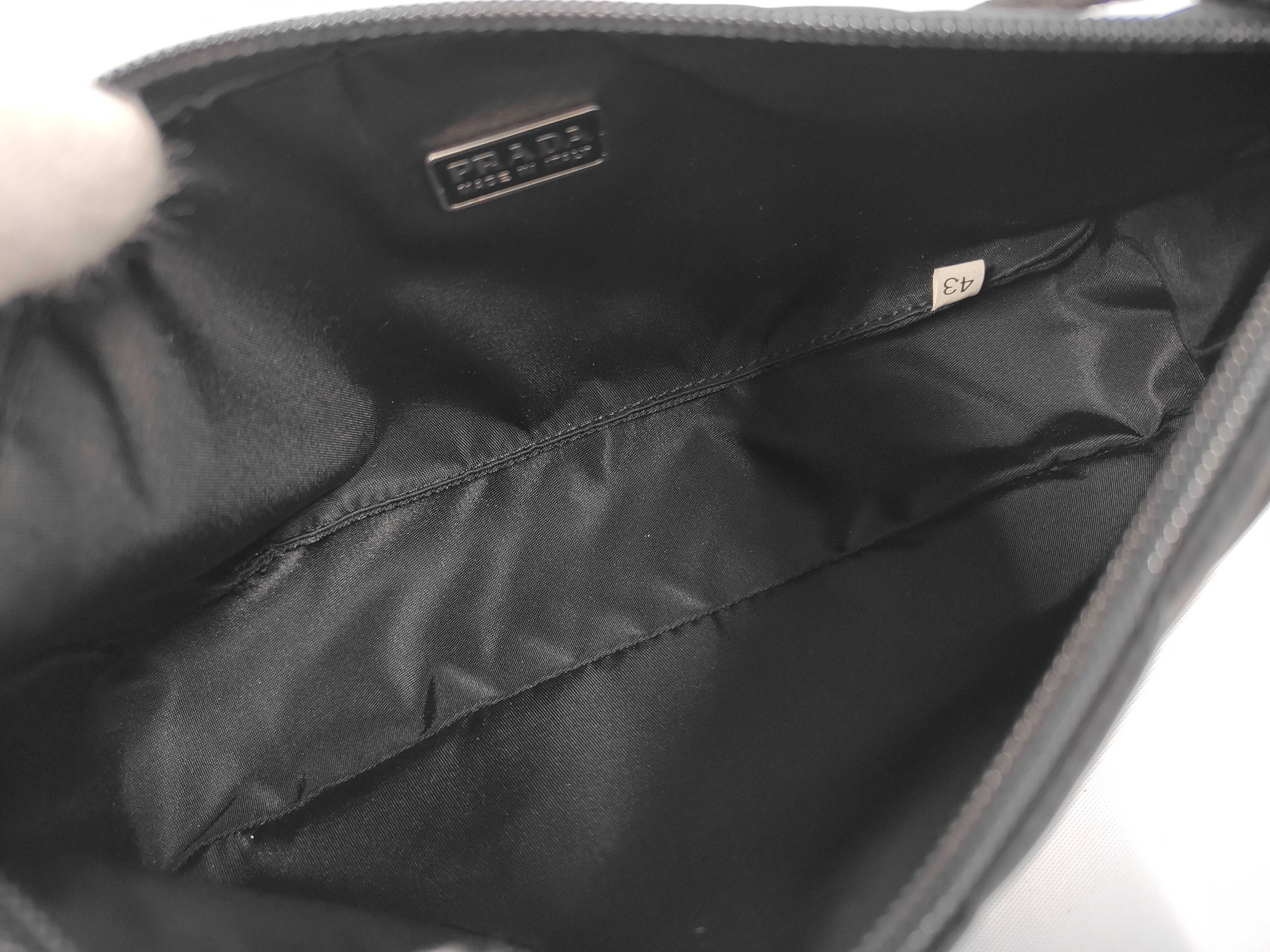 Plate Logo Accessory One-Shoulder Bag, Nylon, Black Shoulder Bag — view 7
