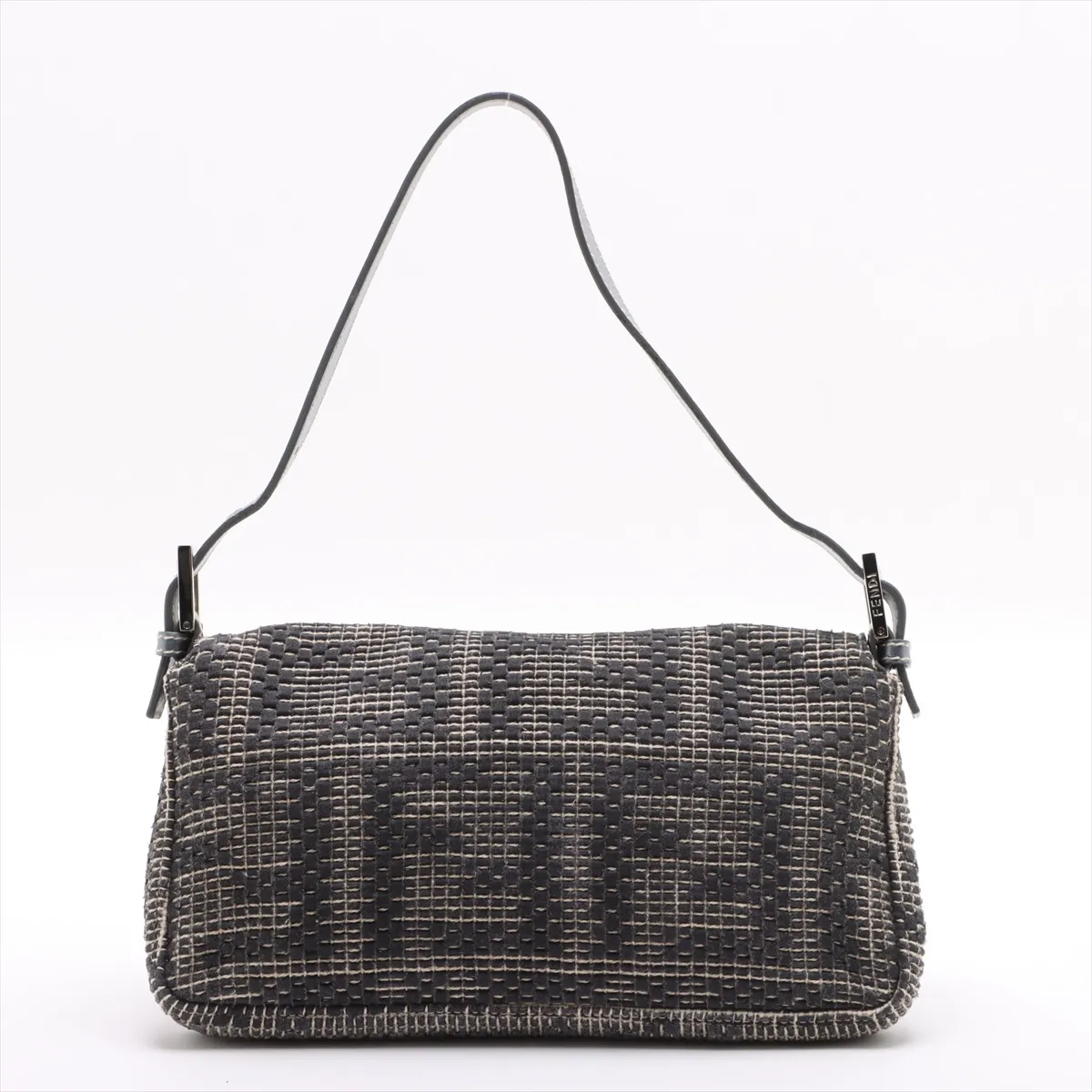 Textile x Leather Shoulder Bag Gray 8BR600 — view 2