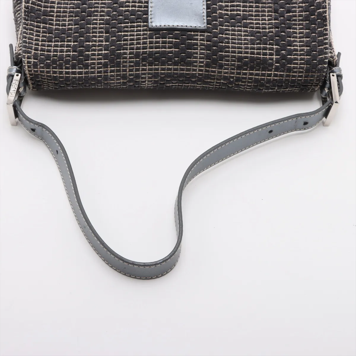 Textile x Leather Shoulder Bag Gray 8BR600 — view 5