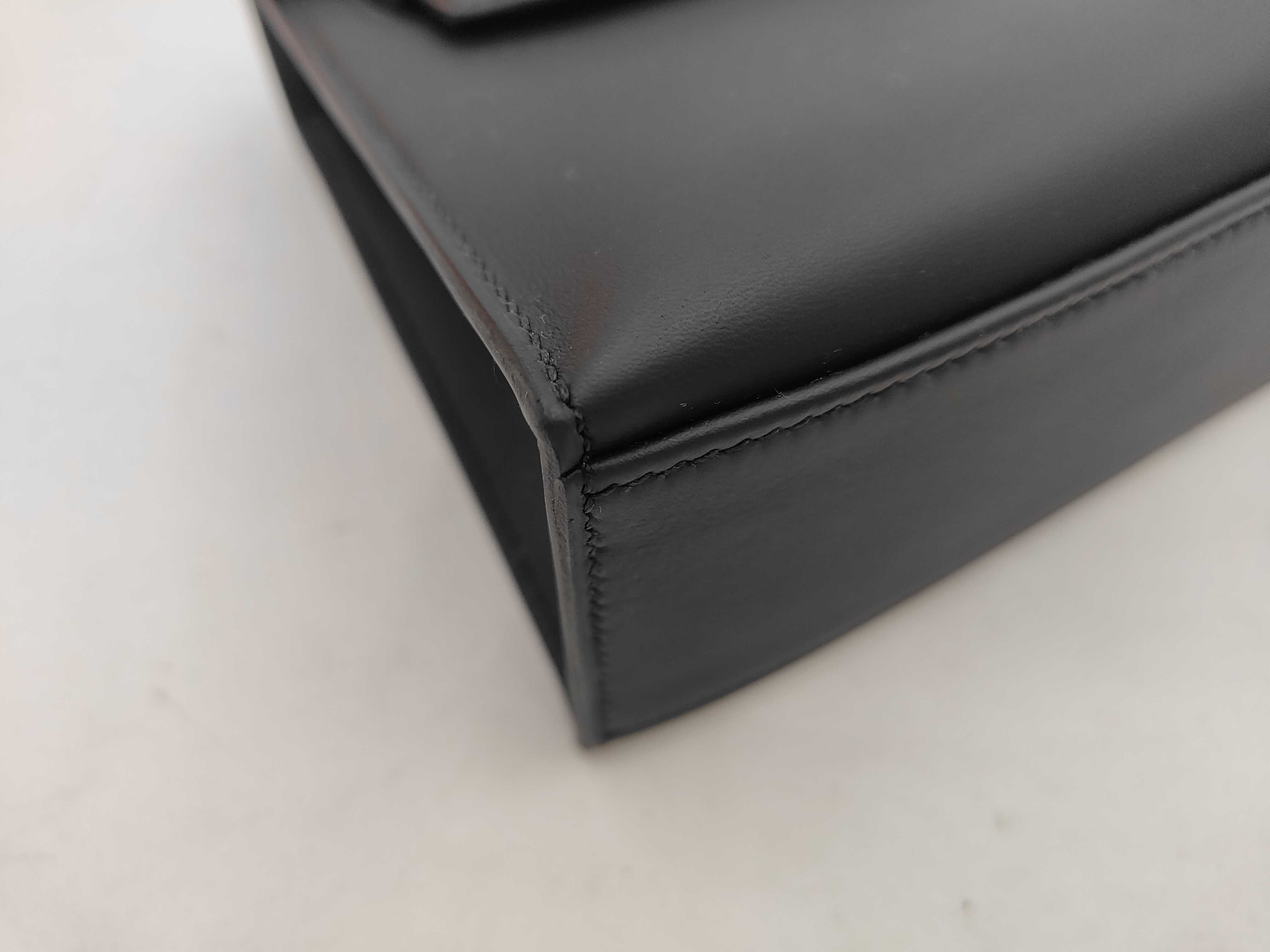 Pochette Kelly, Black Swift Leather, Silver Hardware, G Stamp, Handbag — view 6
