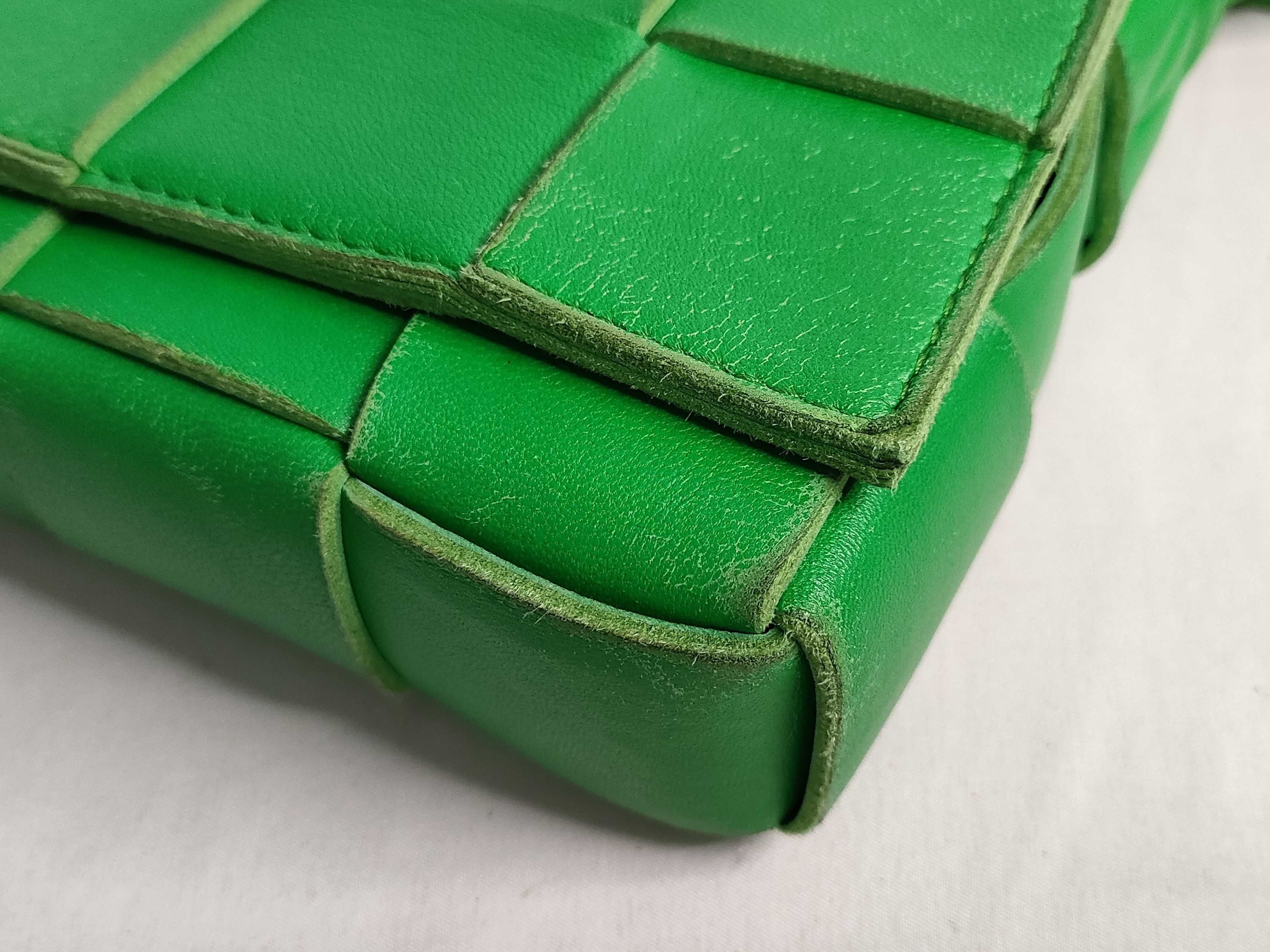 KR- Maxi Intrecciato Cassette Leather Shoulder Bag Green - Grade Shoulder Bag — view 6