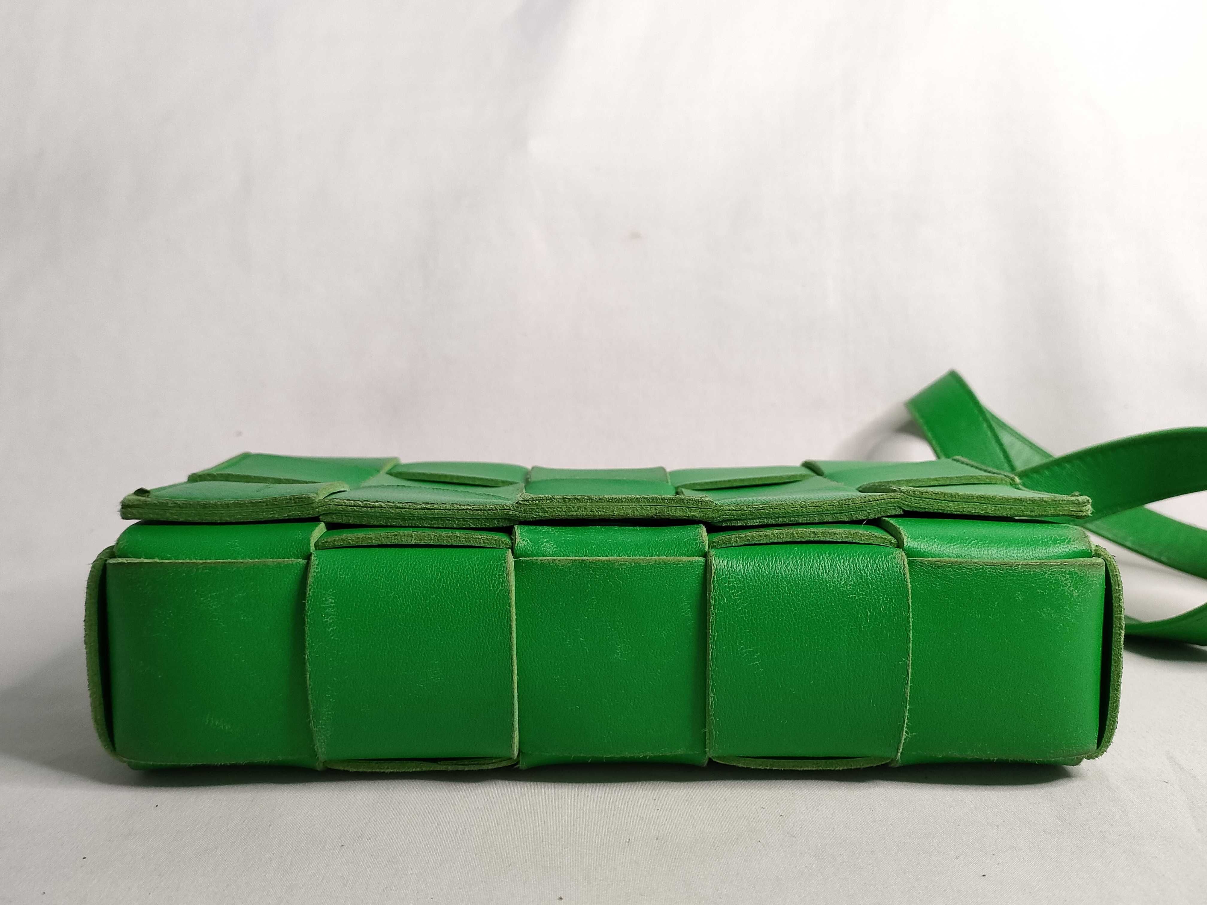 KR- Maxi Intrecciato Cassette Leather Shoulder Bag Green - Grade Shoulder Bag — view 7