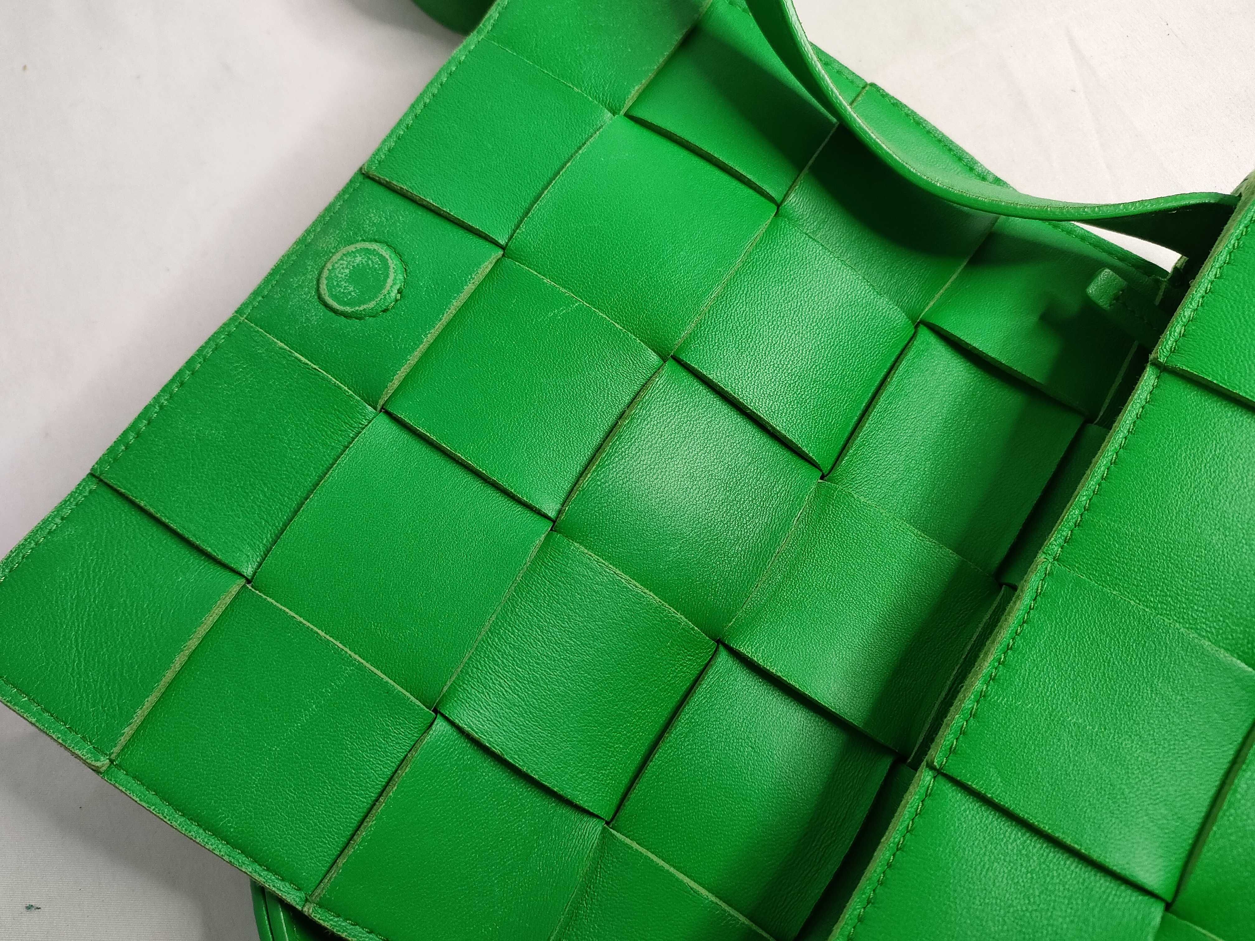 KR- Maxi Intrecciato Cassette Leather Shoulder Bag Green - Grade Shoulder Bag — view 8