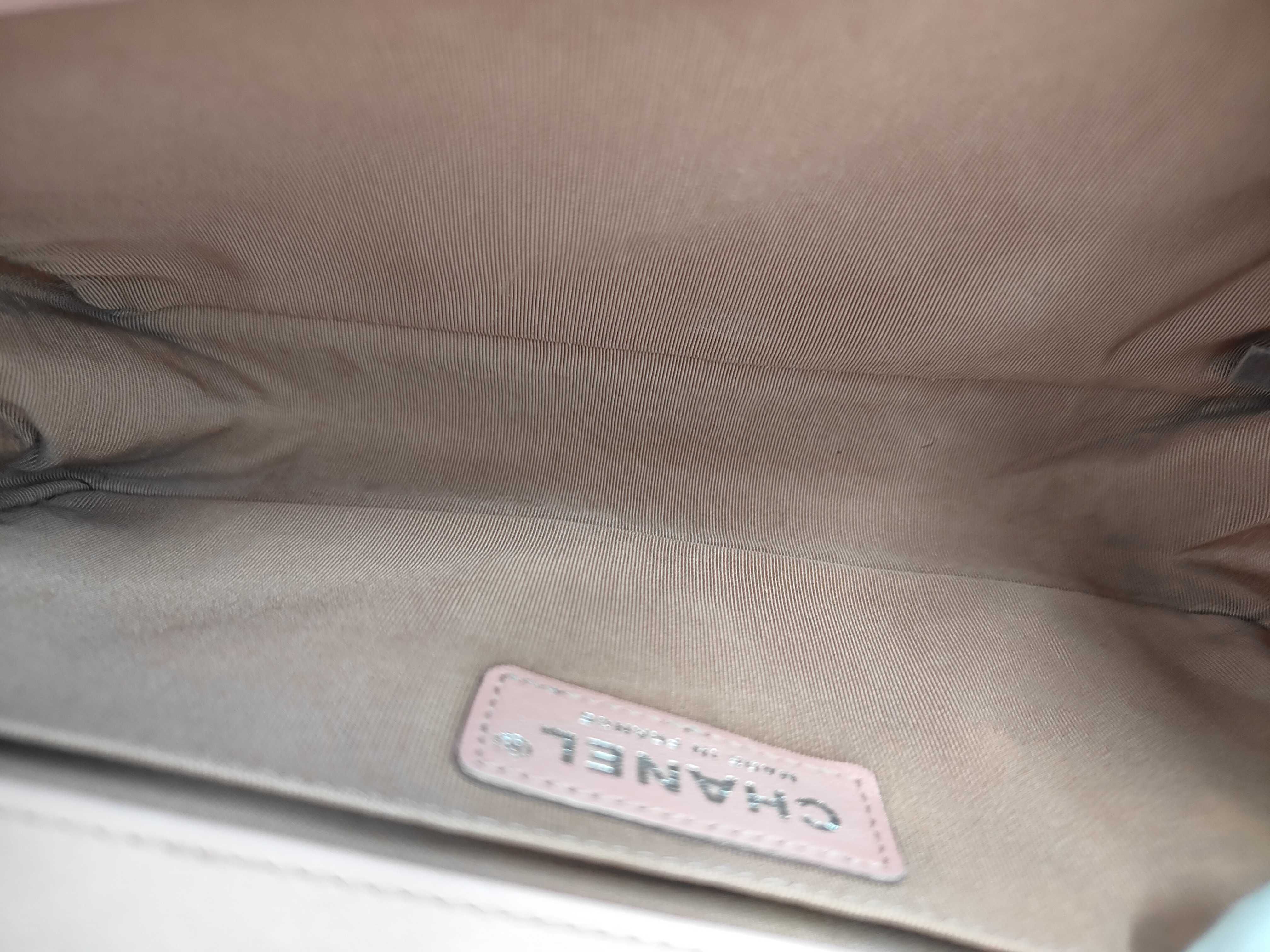 Matelassé Lambskin Pink Silver Boy Chanel Shoulder Bag — view 9